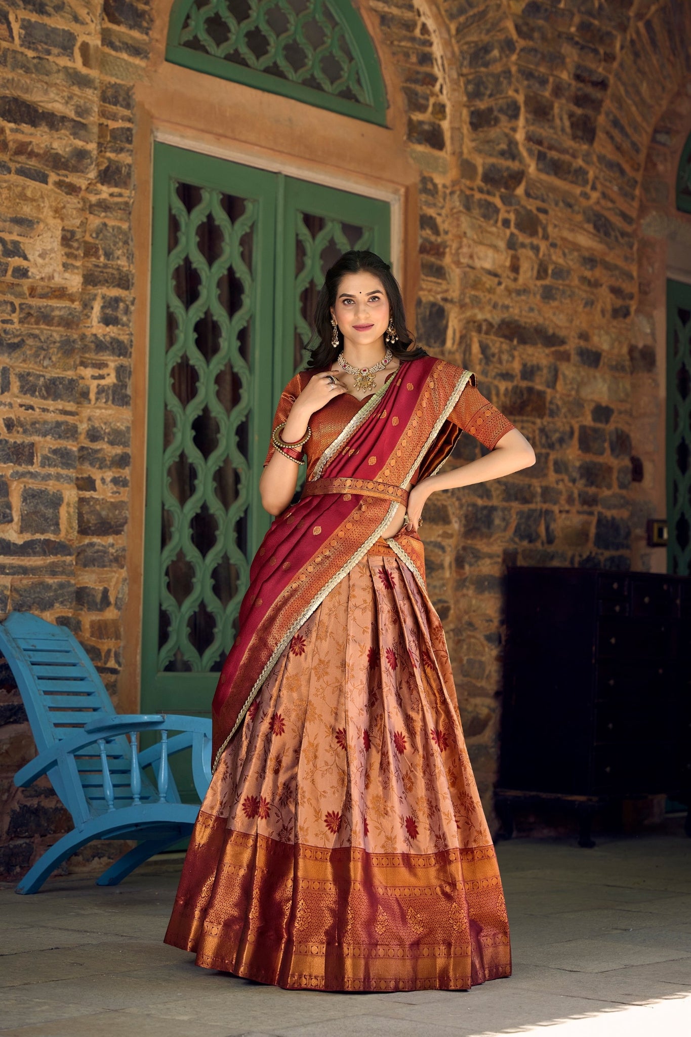 Elegant Perfectly Crafted Jacquard Silk Lehenga Choli