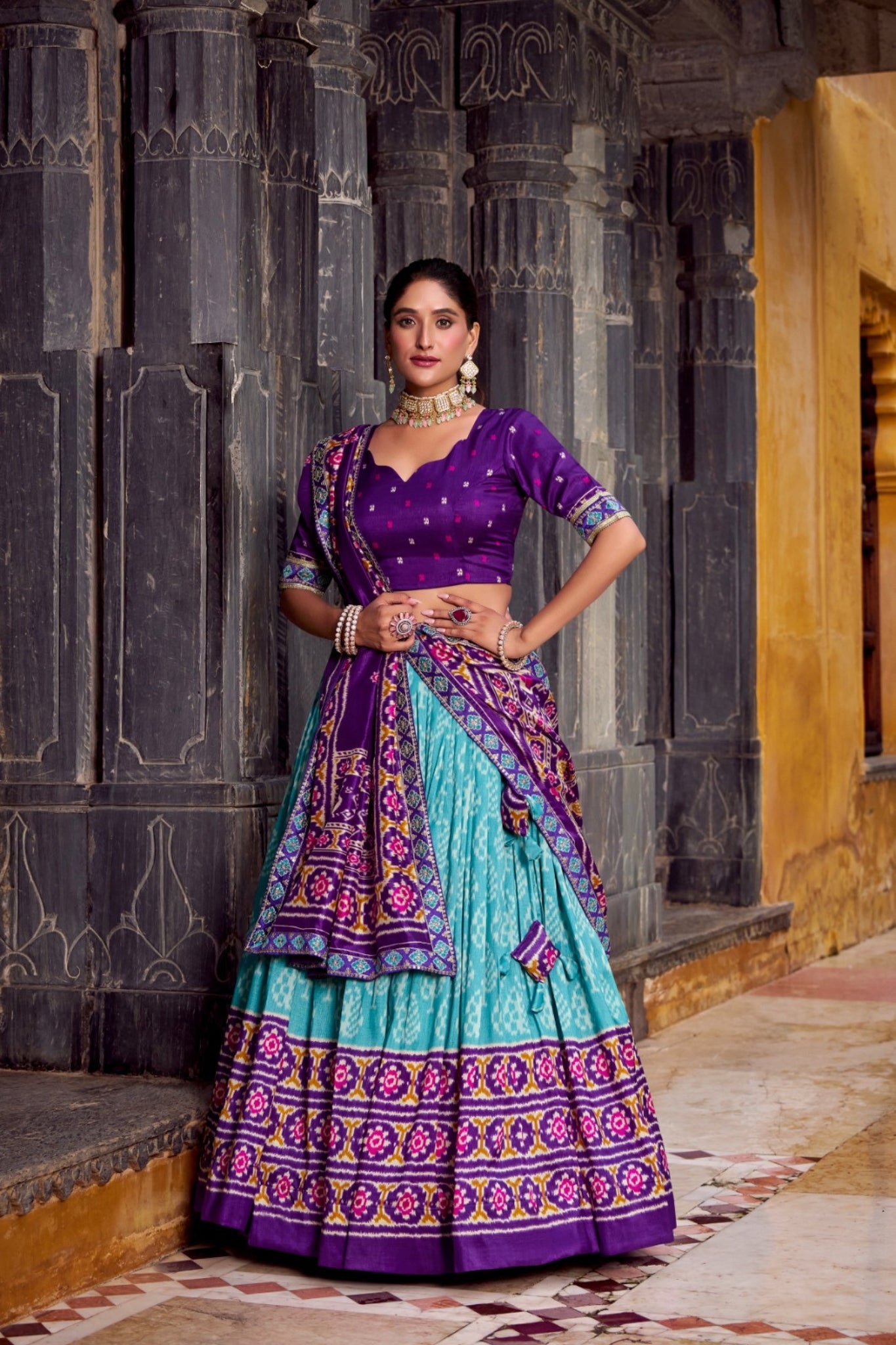 Traditional Ikkat Print Designer Lehenga Choli
