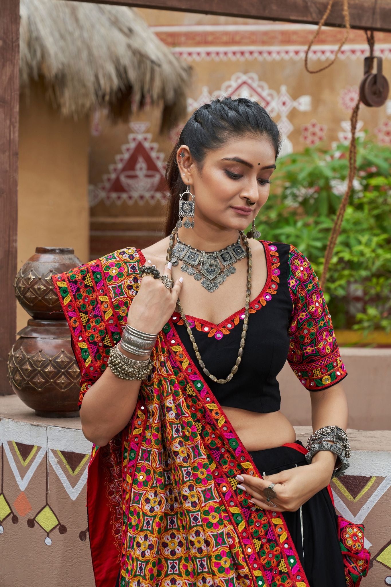 Black Stylish Navratri Lehenga Choli