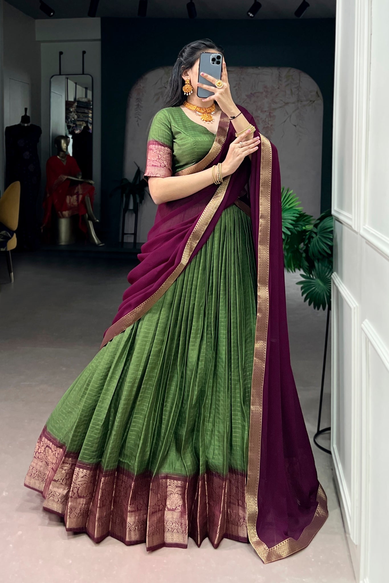 Premium Zari Weaving Work Lehenga Choli