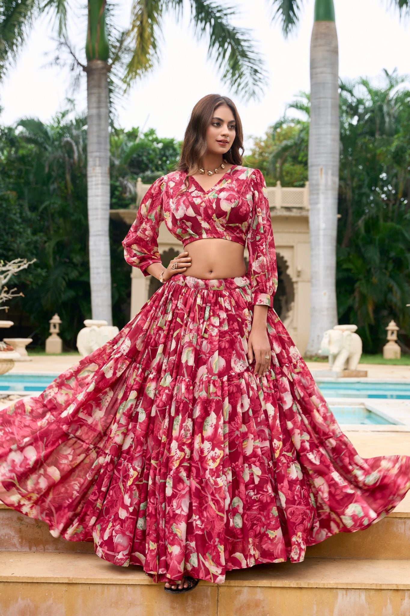 Georgette Floral Printed Co-Ord Set