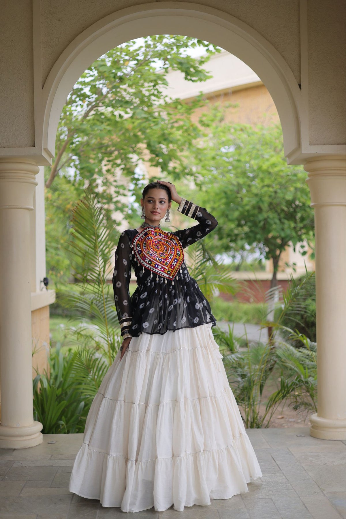 Rasrang Designer Bandhani Printed Navratri Lehenga Choli For Women