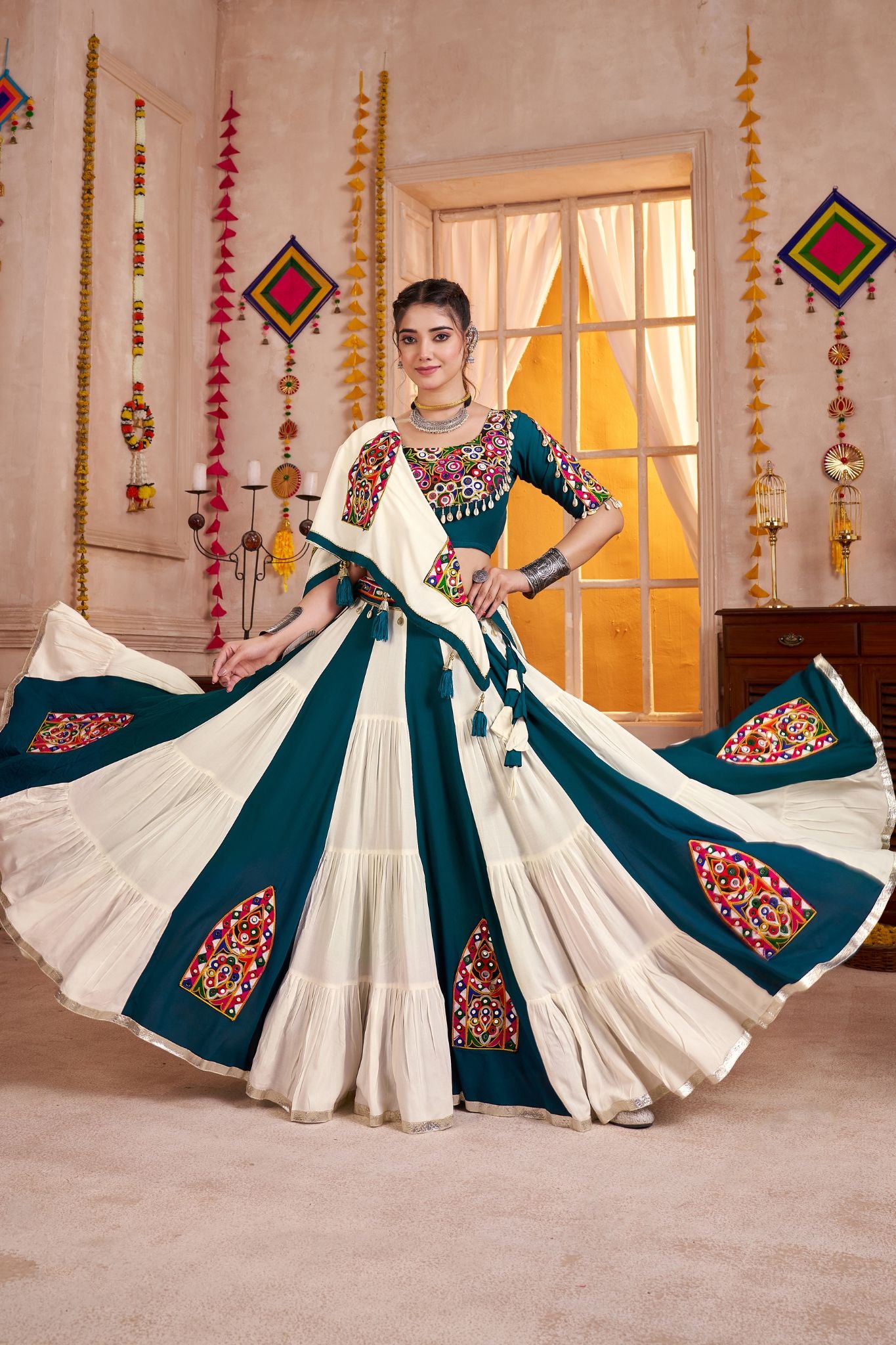 Multi Color Kutchi Patch Work Designer Navratri Lehenga Choli
