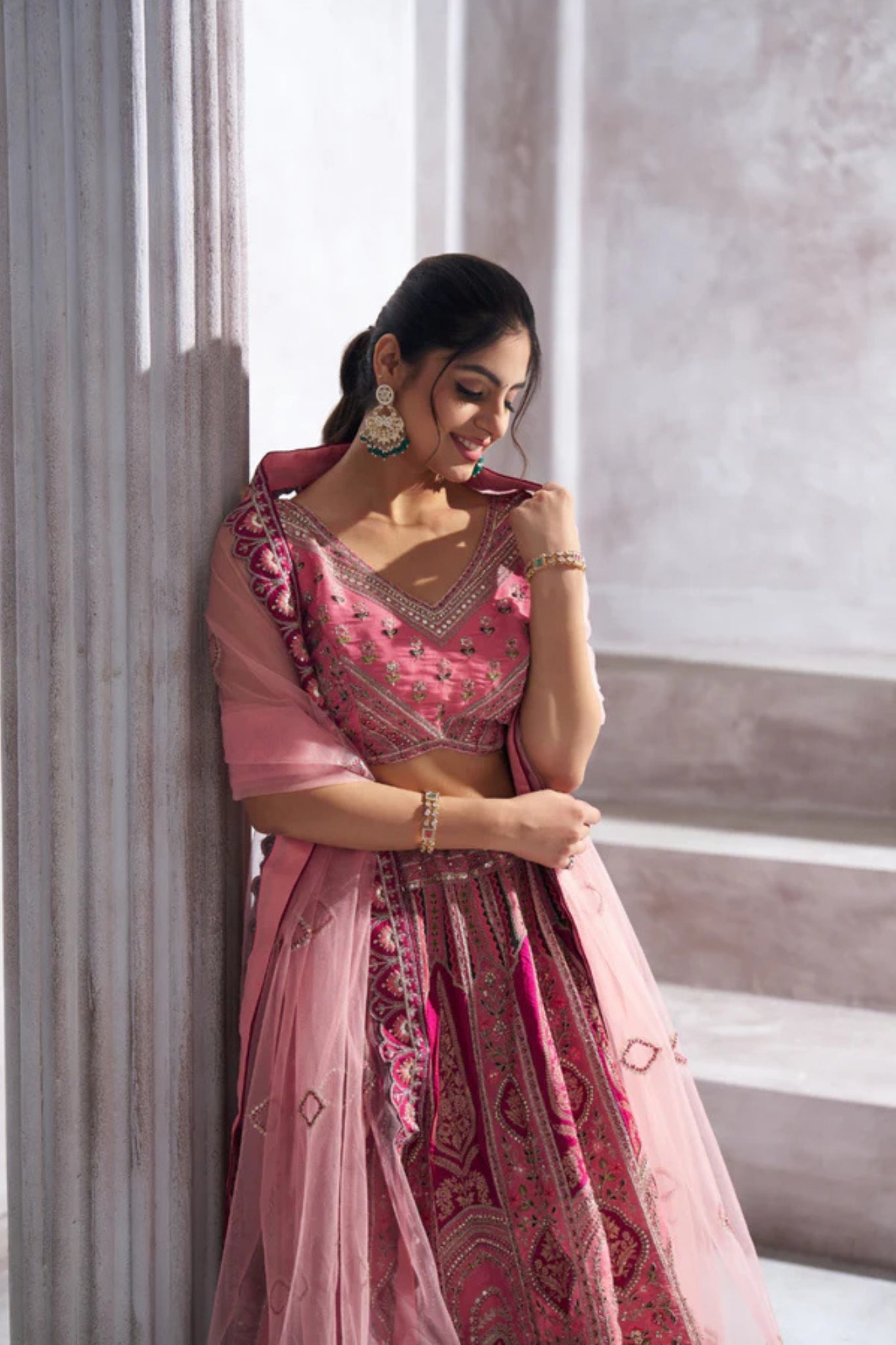 Wedding Special Designer Aari Embroidery Work Banarasi Silk Lehenga Choli Set