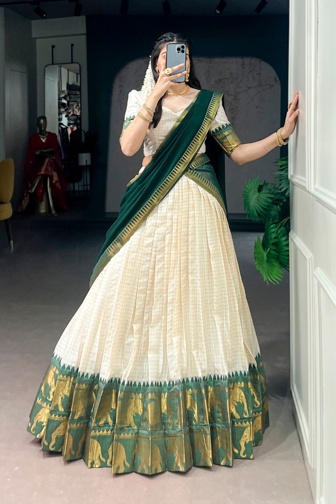 Kalyani Cotton Lehenga Choli Paired With Flowing Georgette Dupatta