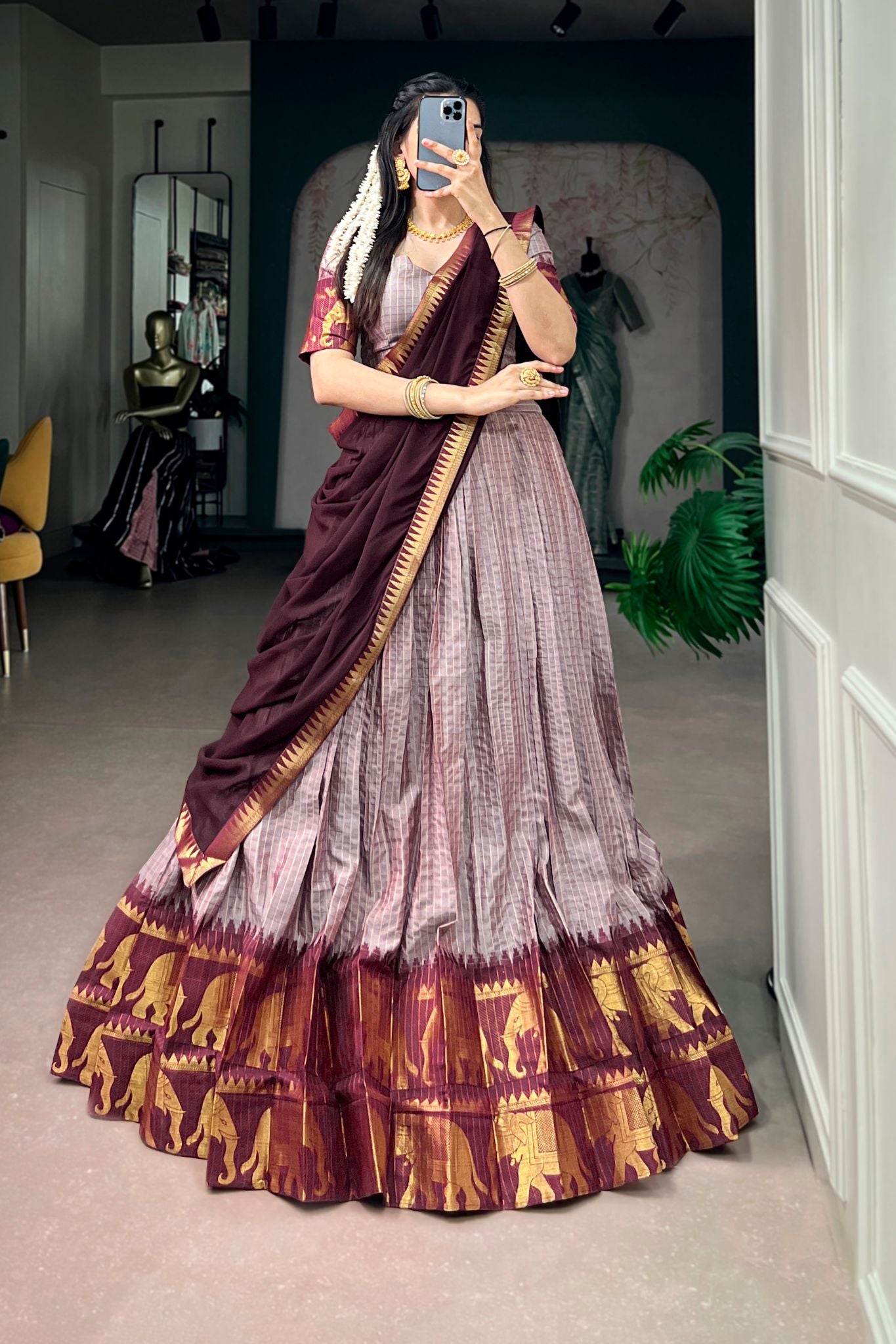 Onam Festival Special Designer Lehenga Choli For Women