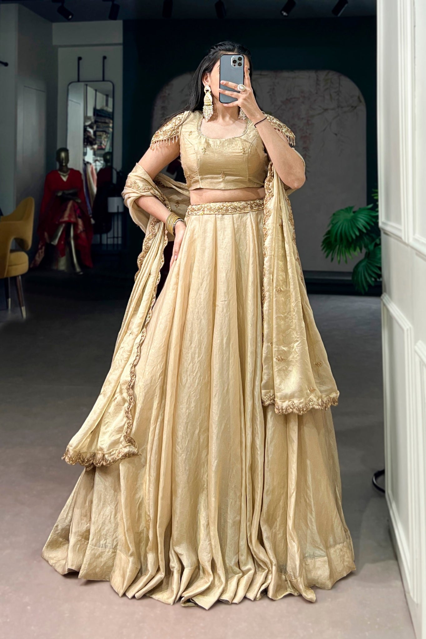 Stunning Wedding Designer Sequins Tread Embroidered Work Festive Lehenga Choli
