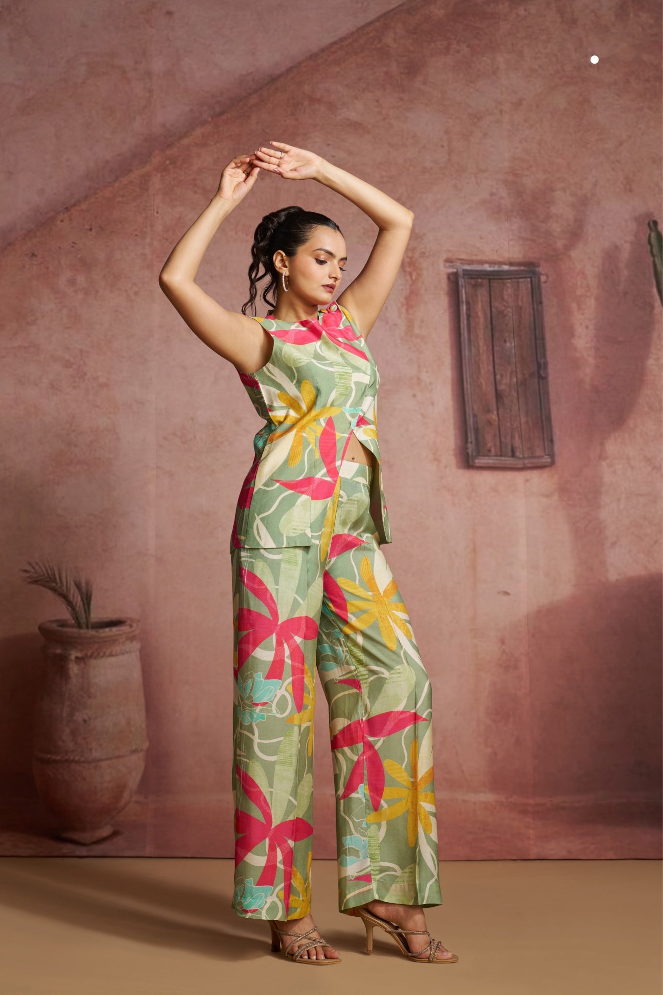 Premium Pure Muslin Silk Floral Co Ord Set