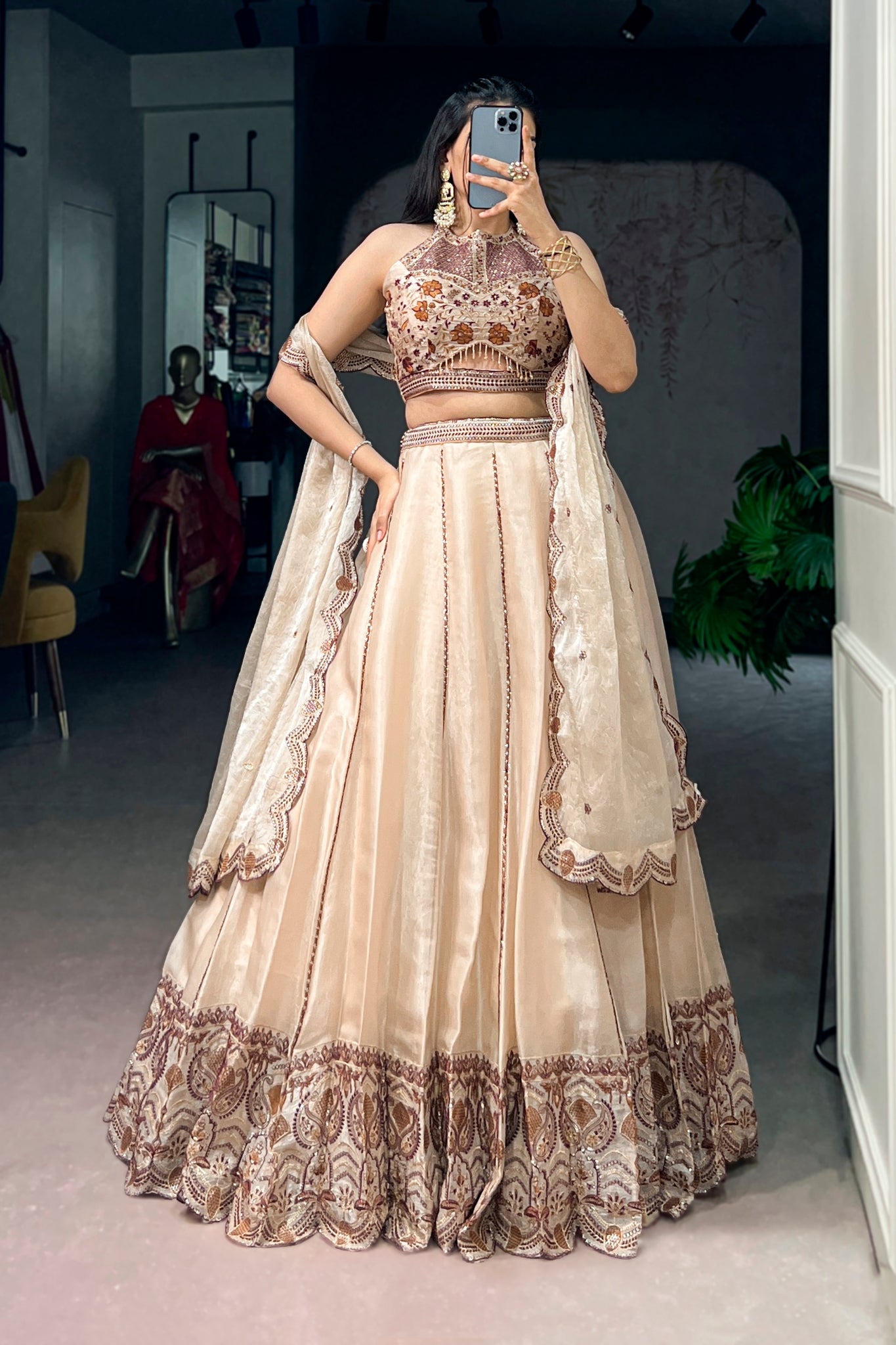 Premium Designer Sequins With Thread Embroidery Work Spider Crush Lehenga Choli