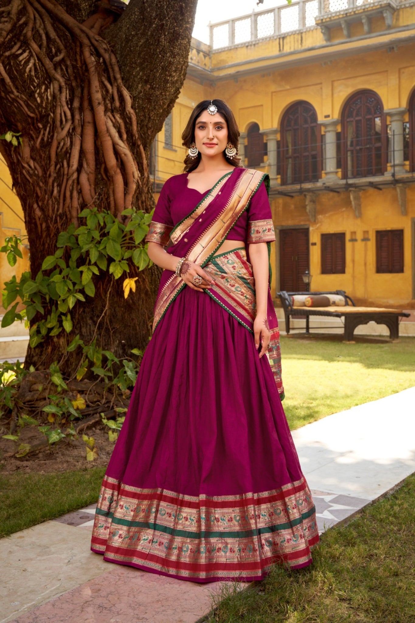 Ethereal Elegance Pure Chanderi Zari Woven Luxury Lehenga Set