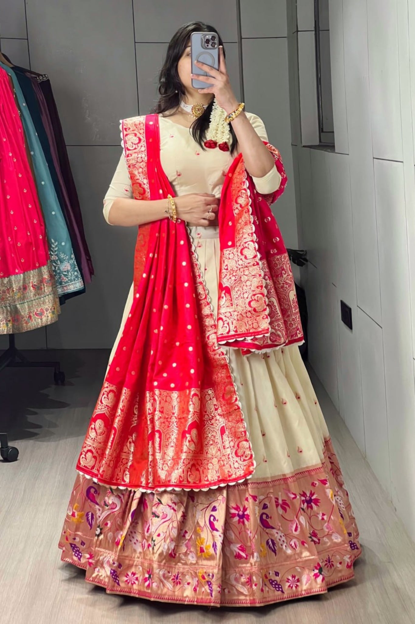 Royal Paithani Silk Lehenga Choli With Iconic Zari Dupatta For Wedding And Festive Wear