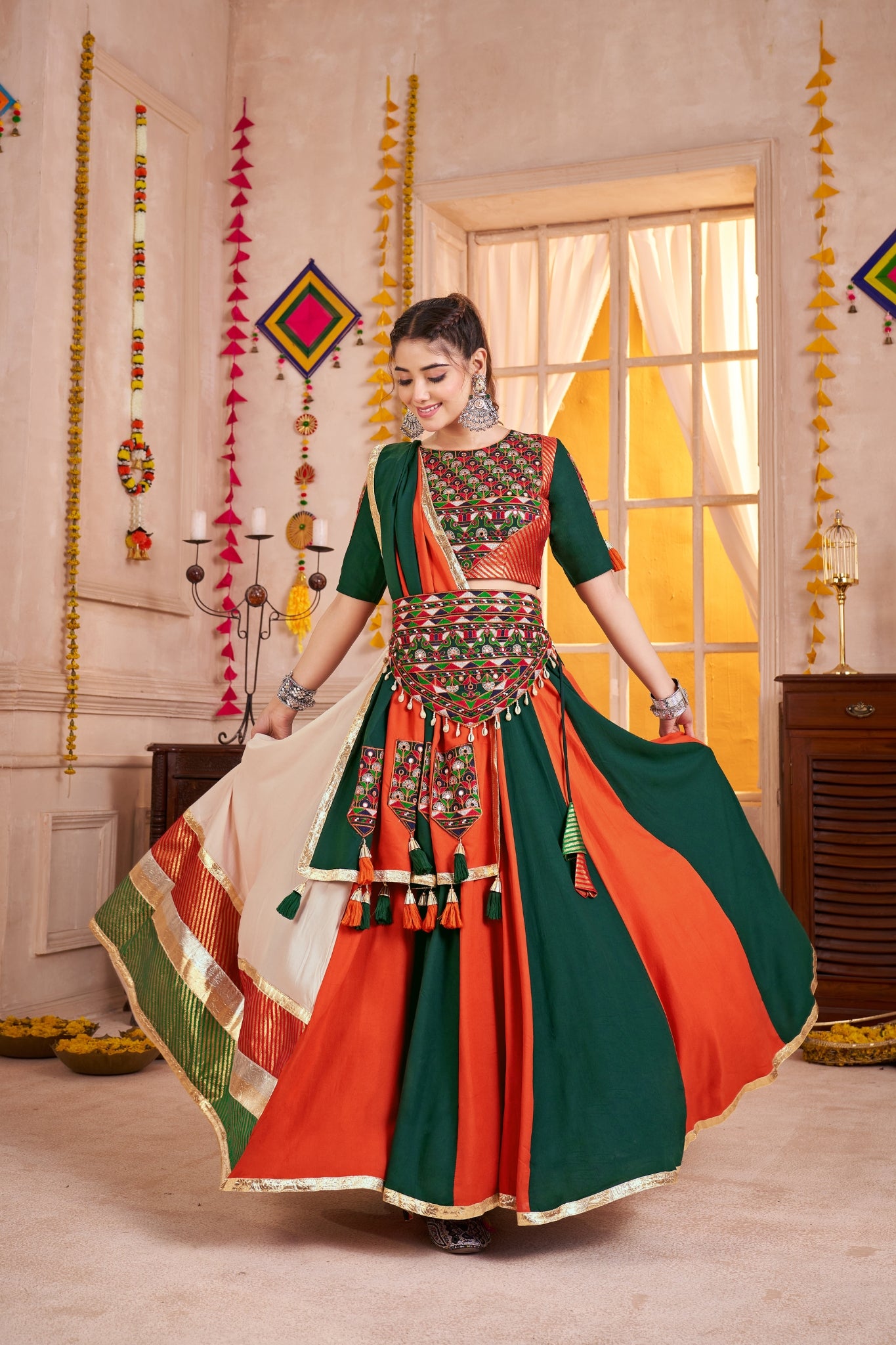 Beautiful Multi Color Classic Navratri Lehenga Choli Set