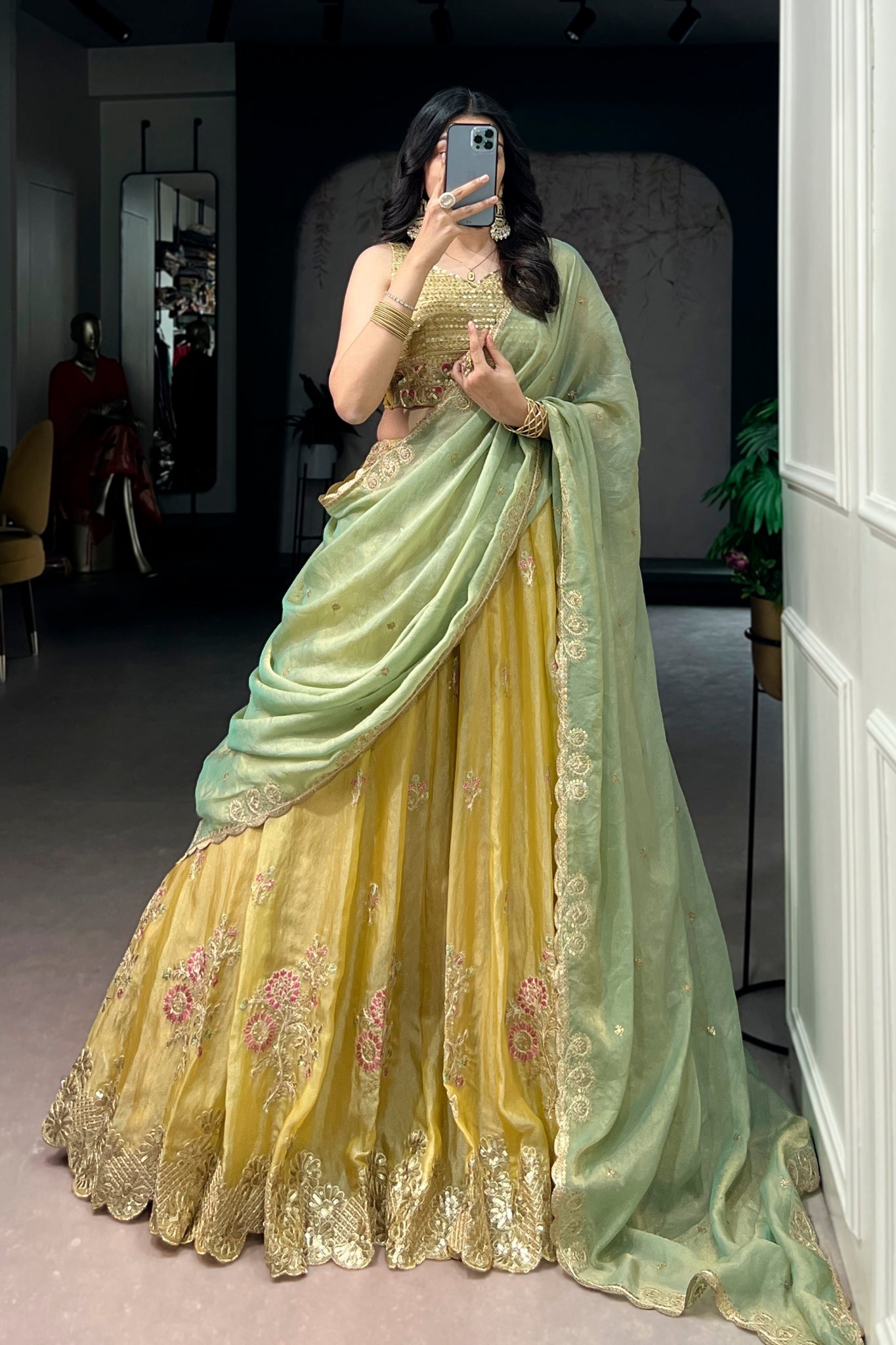 Premium Pastel Embroidered Lehenga Choli With Dupatta For Women