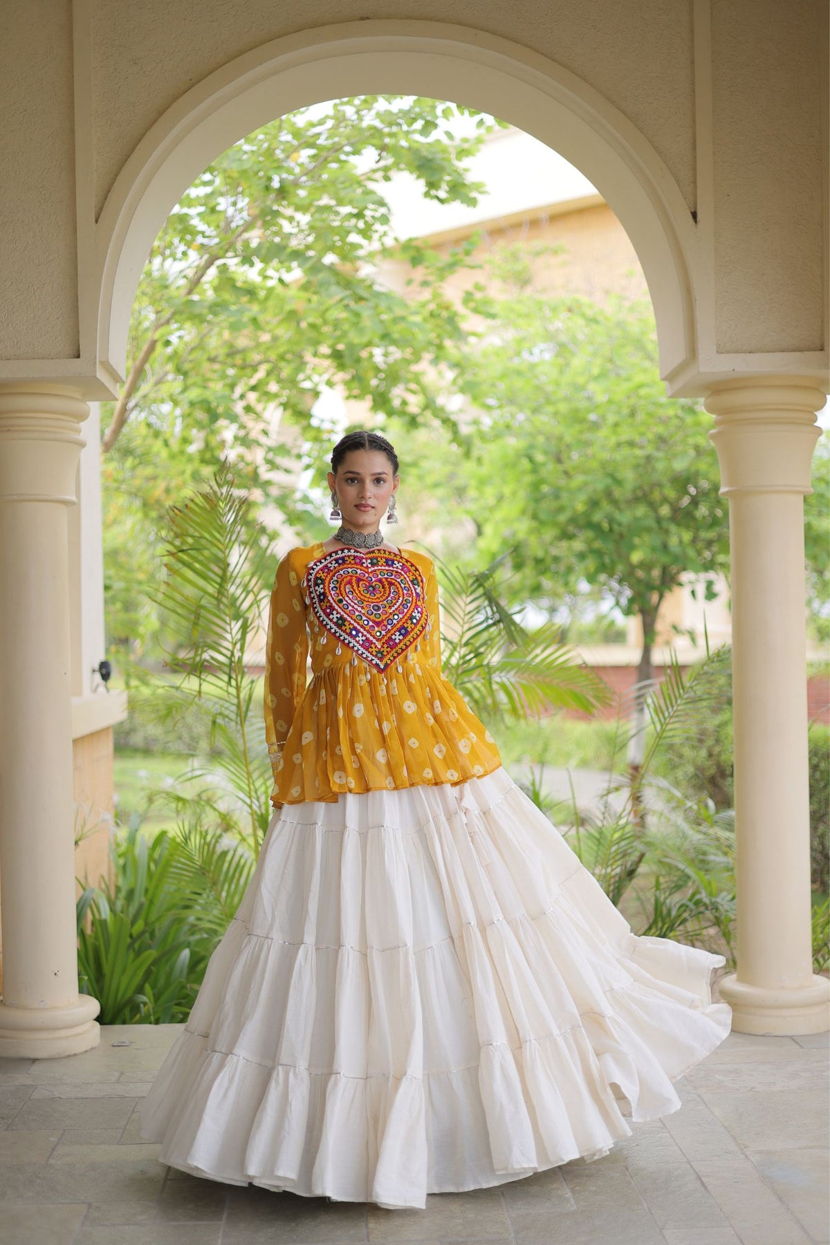 Rasrang Designer Bandhani Printed Navratri Lehenga Choli For Women