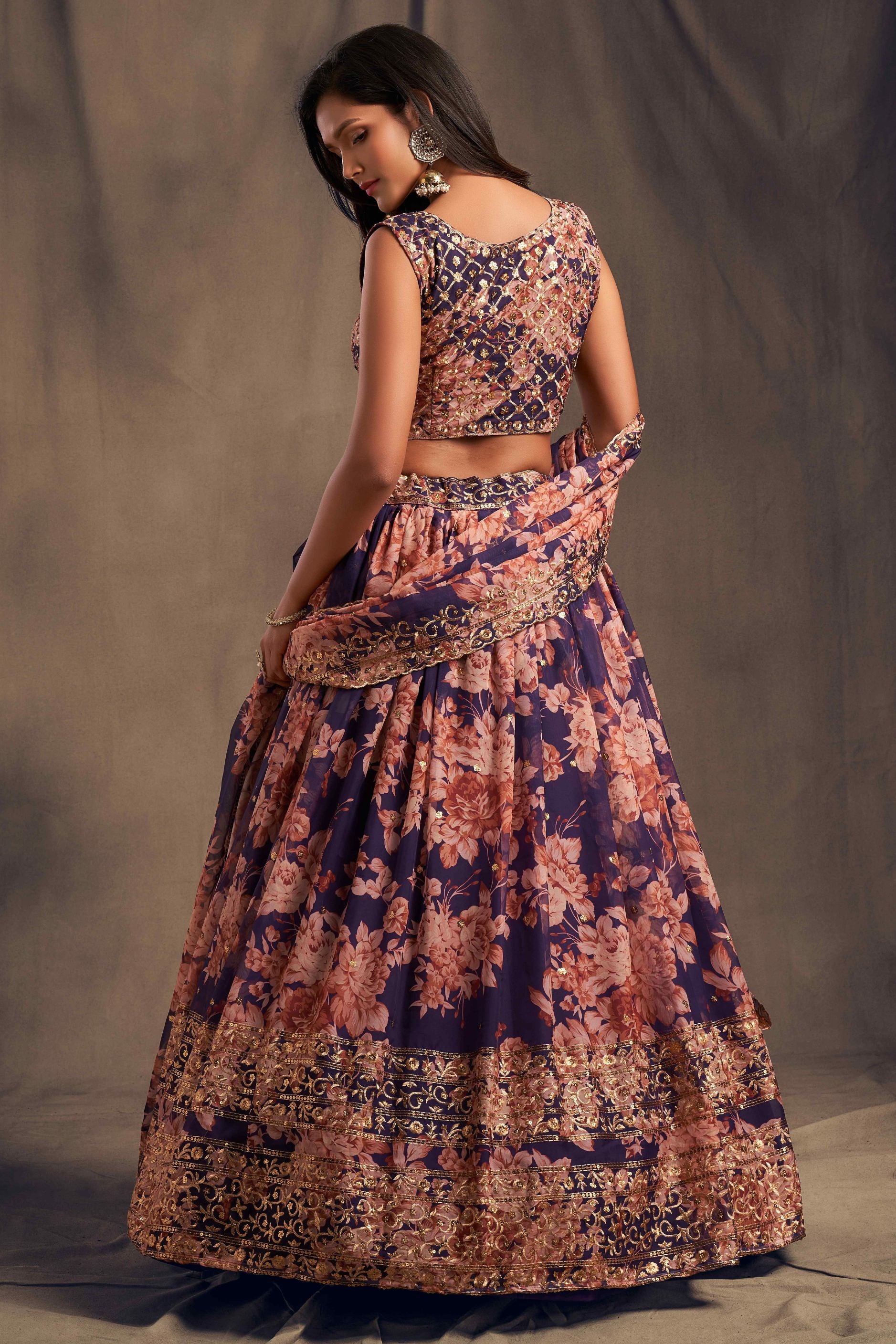 Gorgeous Sequence With Embroidery Floral Work Lehenga Choli