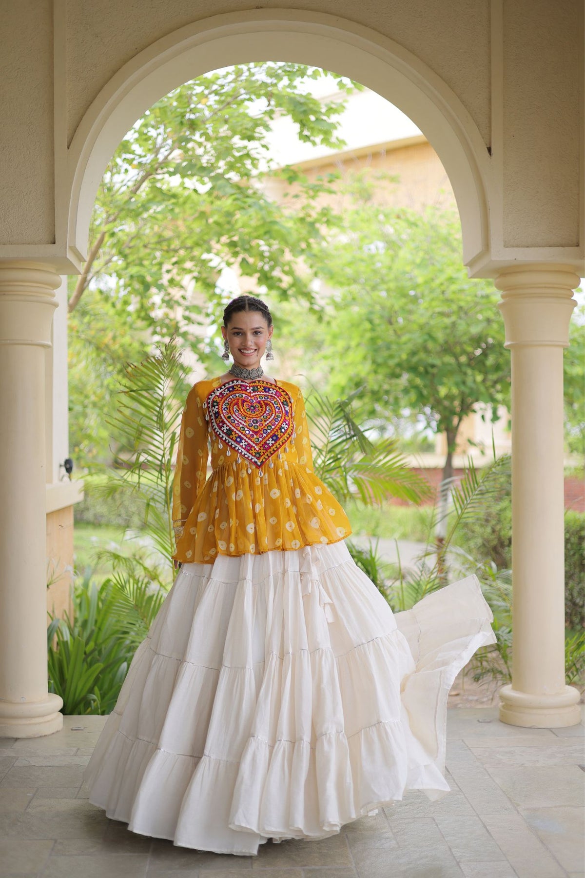 Rasrang Designer Bandhani Printed Navratri Lehenga Choli For Women