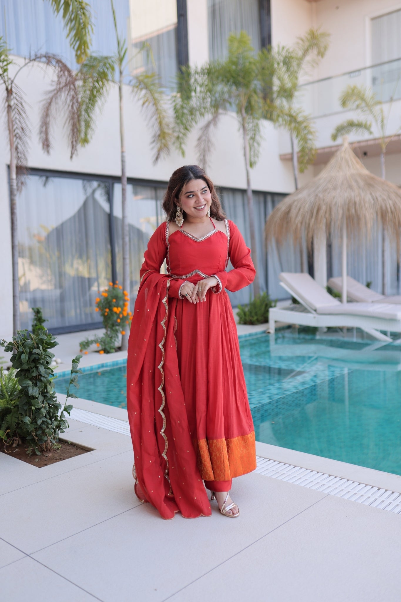 Premium Flared Anarkali Set with Dupatta