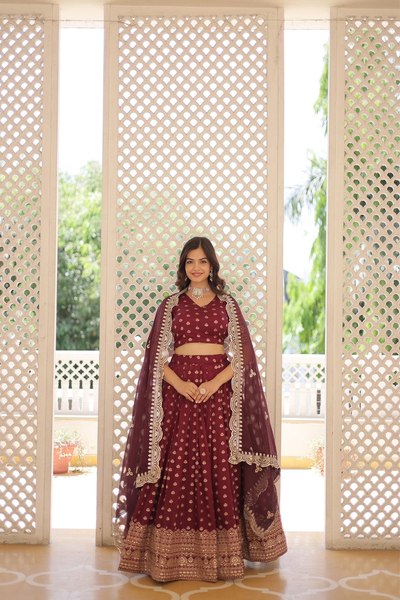 Viscose Jacquard Designer Wedding Lehenga Choli