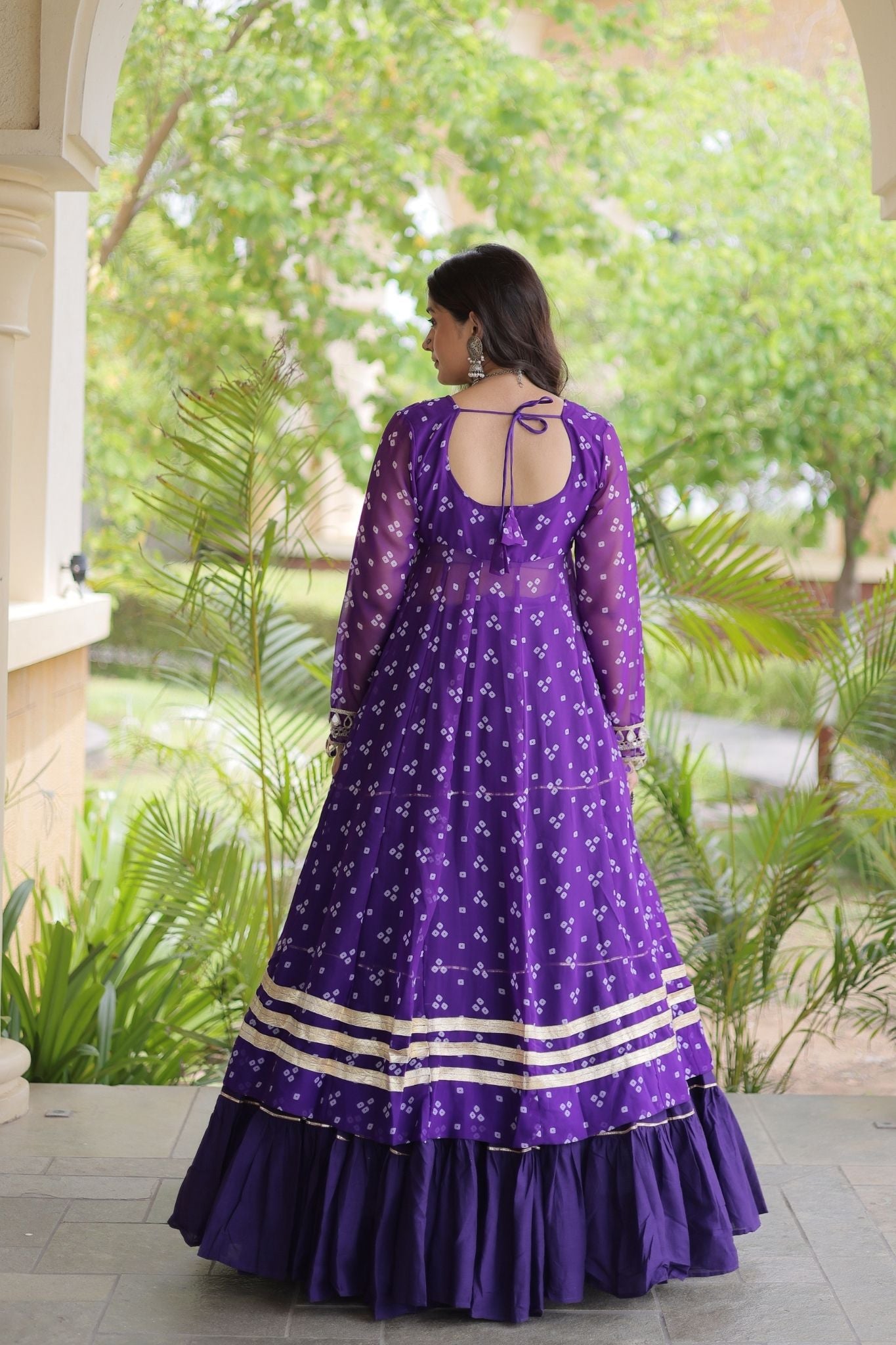 Raasrang Special Navratri Designer Kora Cotton Bandhani Print with Kutchi Patchwork Lehenga Choli