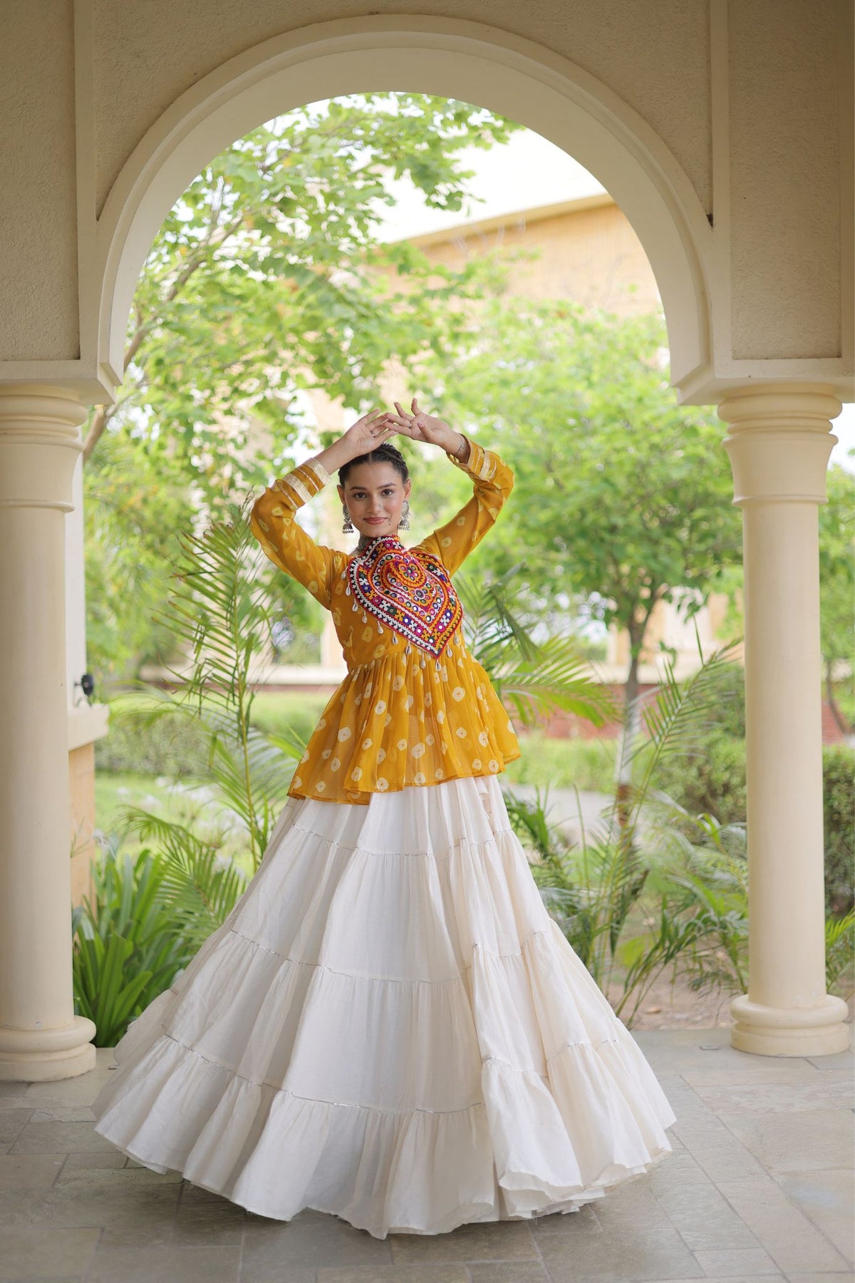 Rasrang Designer Bandhani Printed Navratri Lehenga Choli For Women