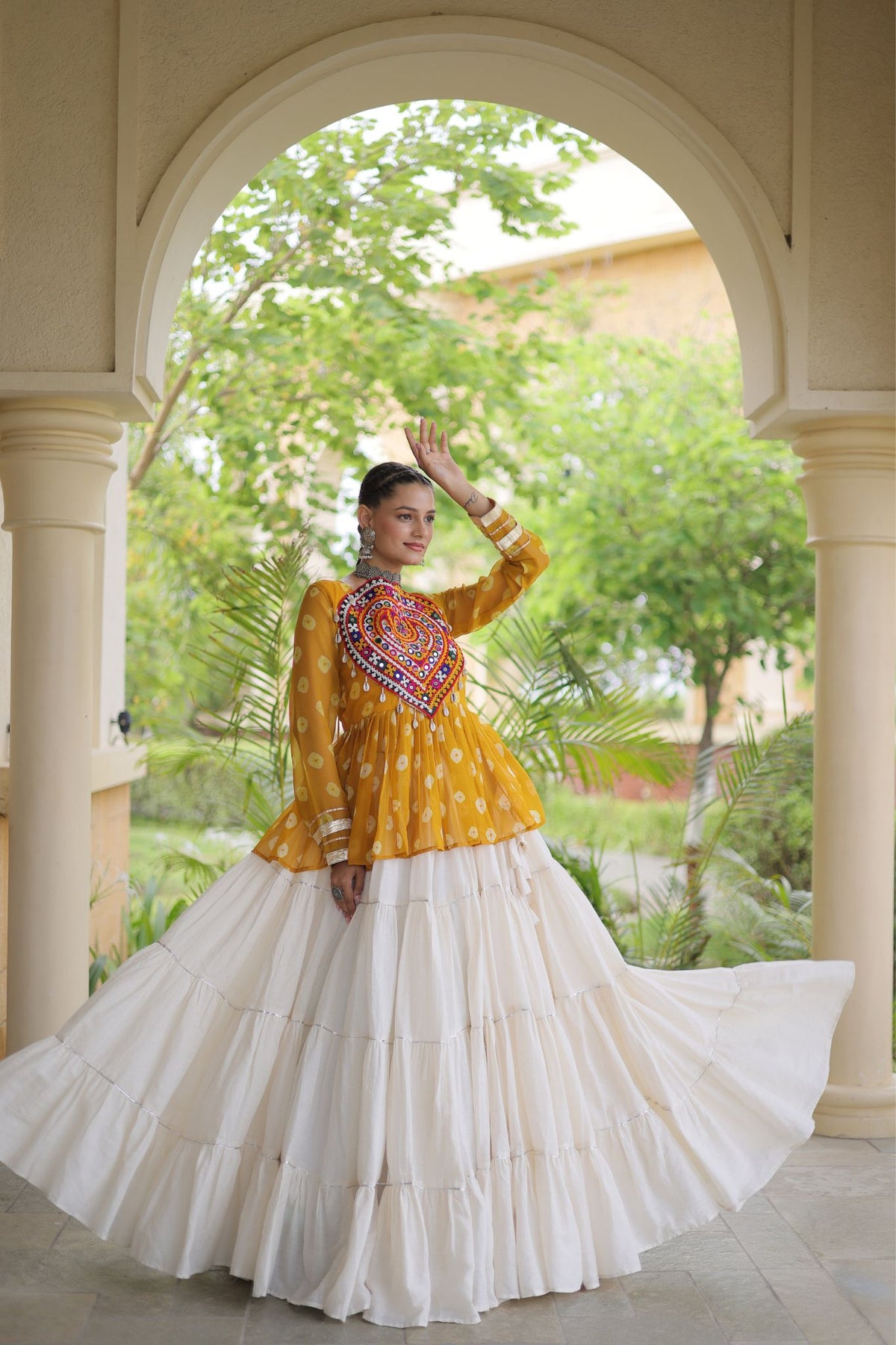 Rasrang Designer Bandhani Printed Navratri Lehenga Choli For Women
