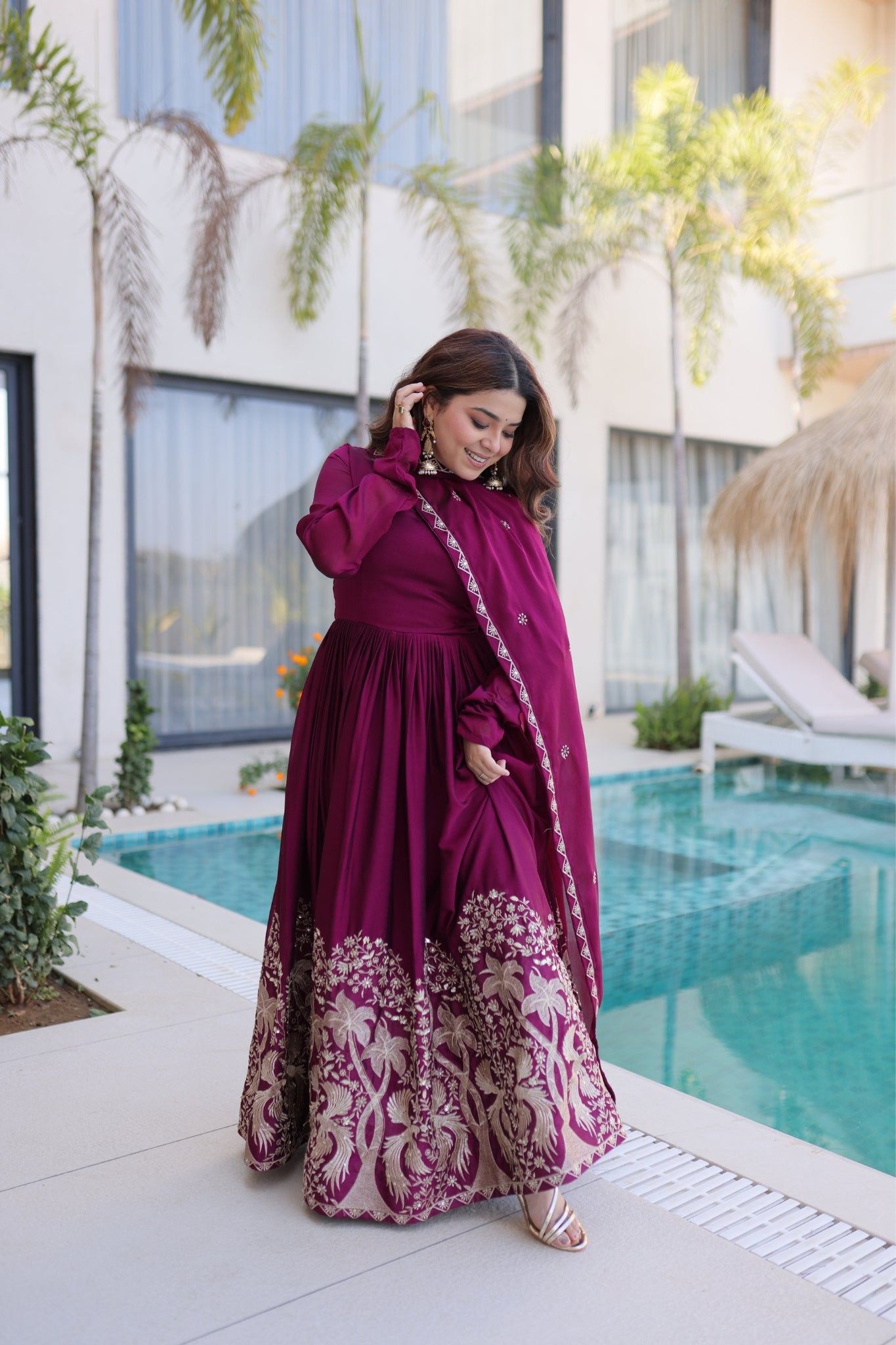 Rangoli Crush Sequins Multi Embroidery Anarkali Suit With Dupatta