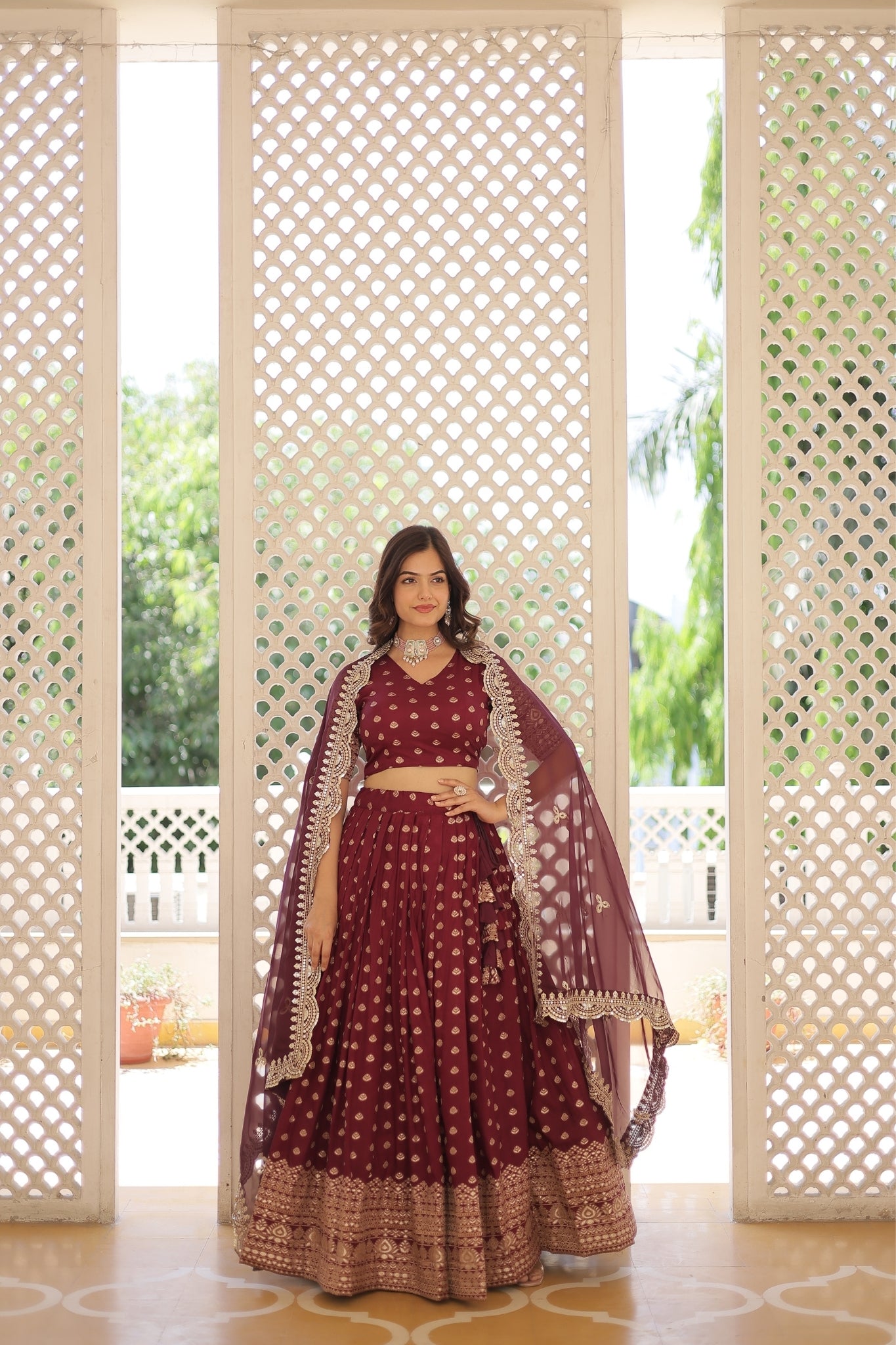 Viscose Jacquard Designer Wedding Lehenga Choli