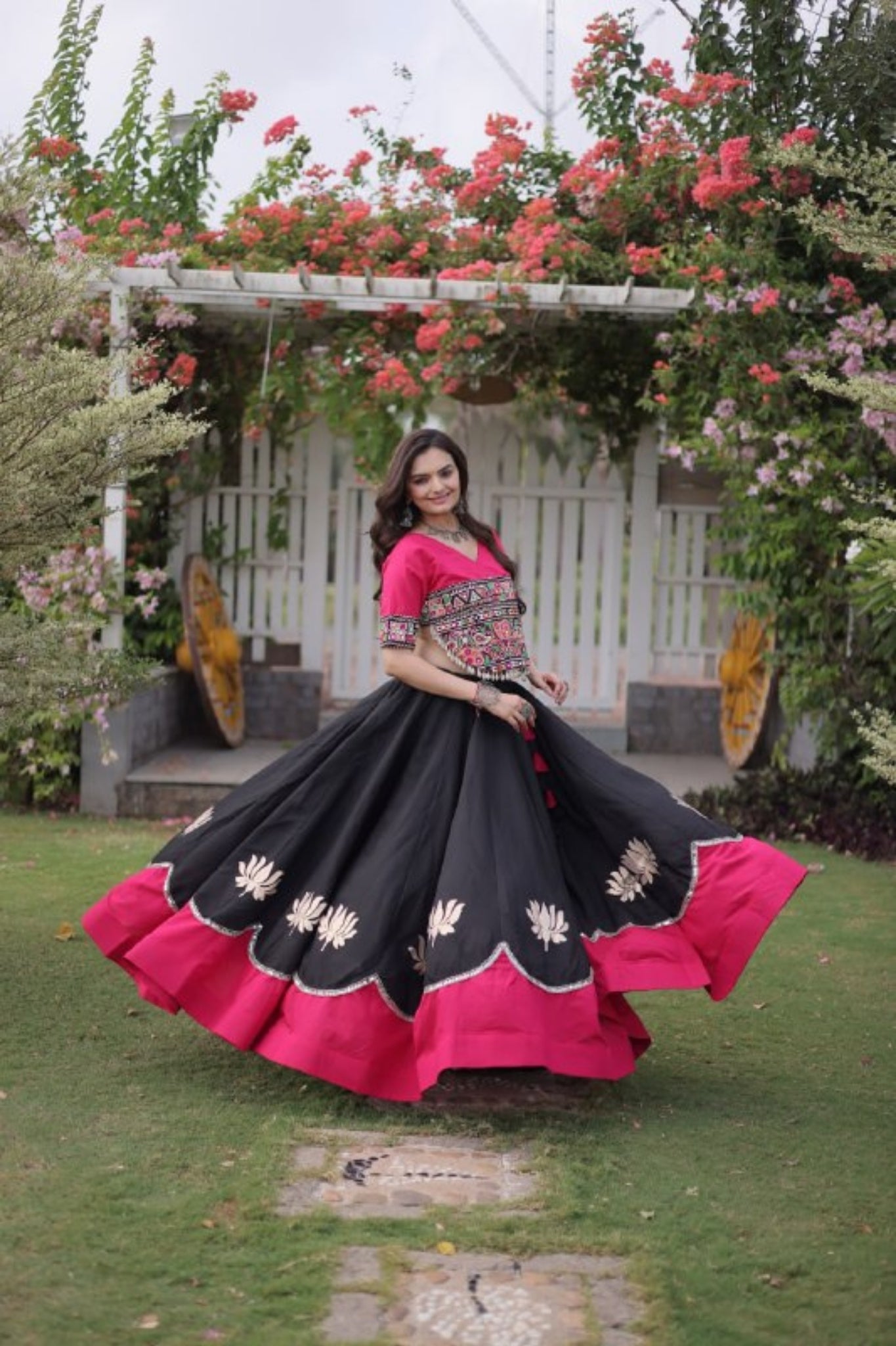 Raasrang Traditional Kutchi Work Lehenga Choli For Navratri