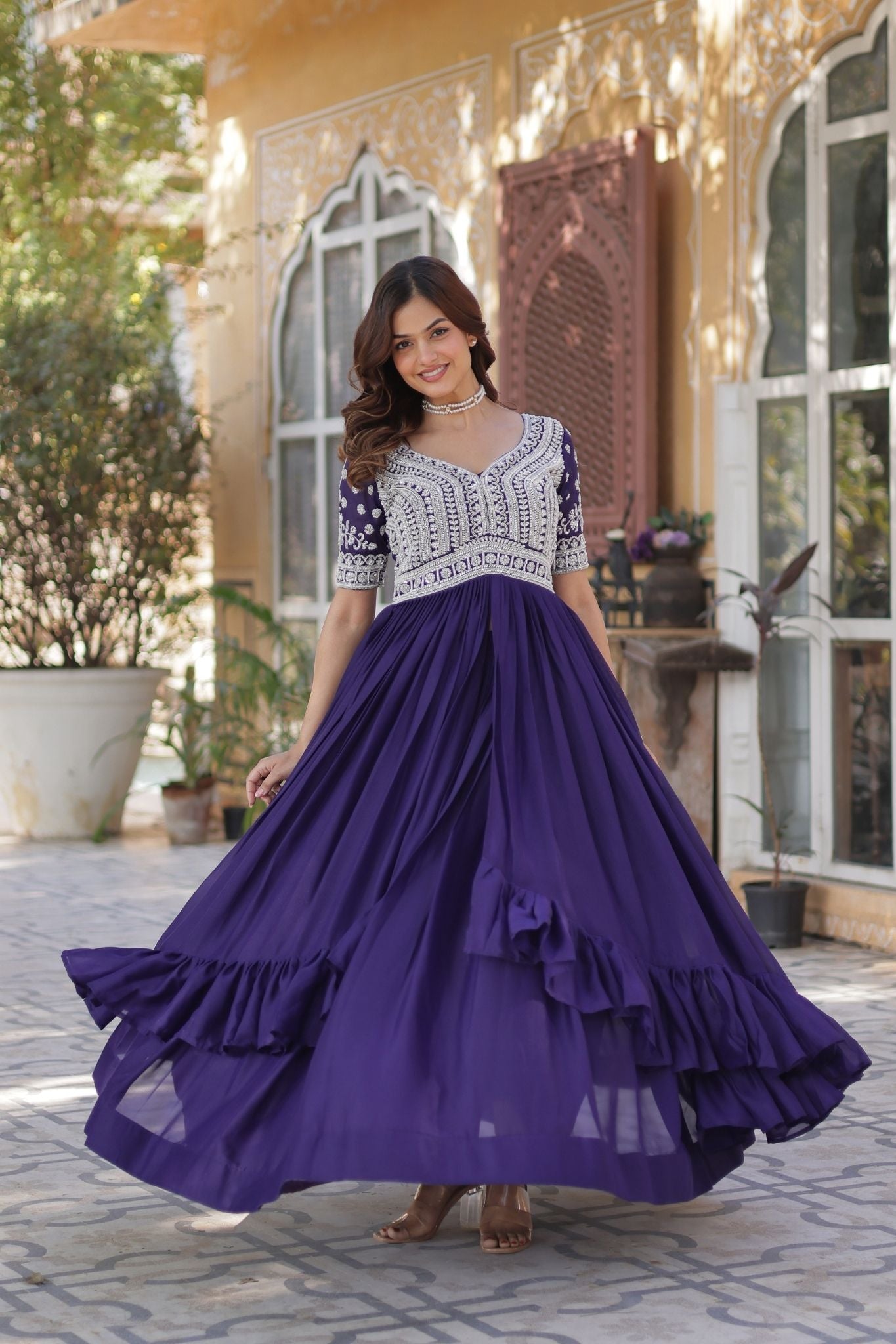 Georgette Beautiful Embroidery Beads Sequins Work Readymade lehenga With Kurti