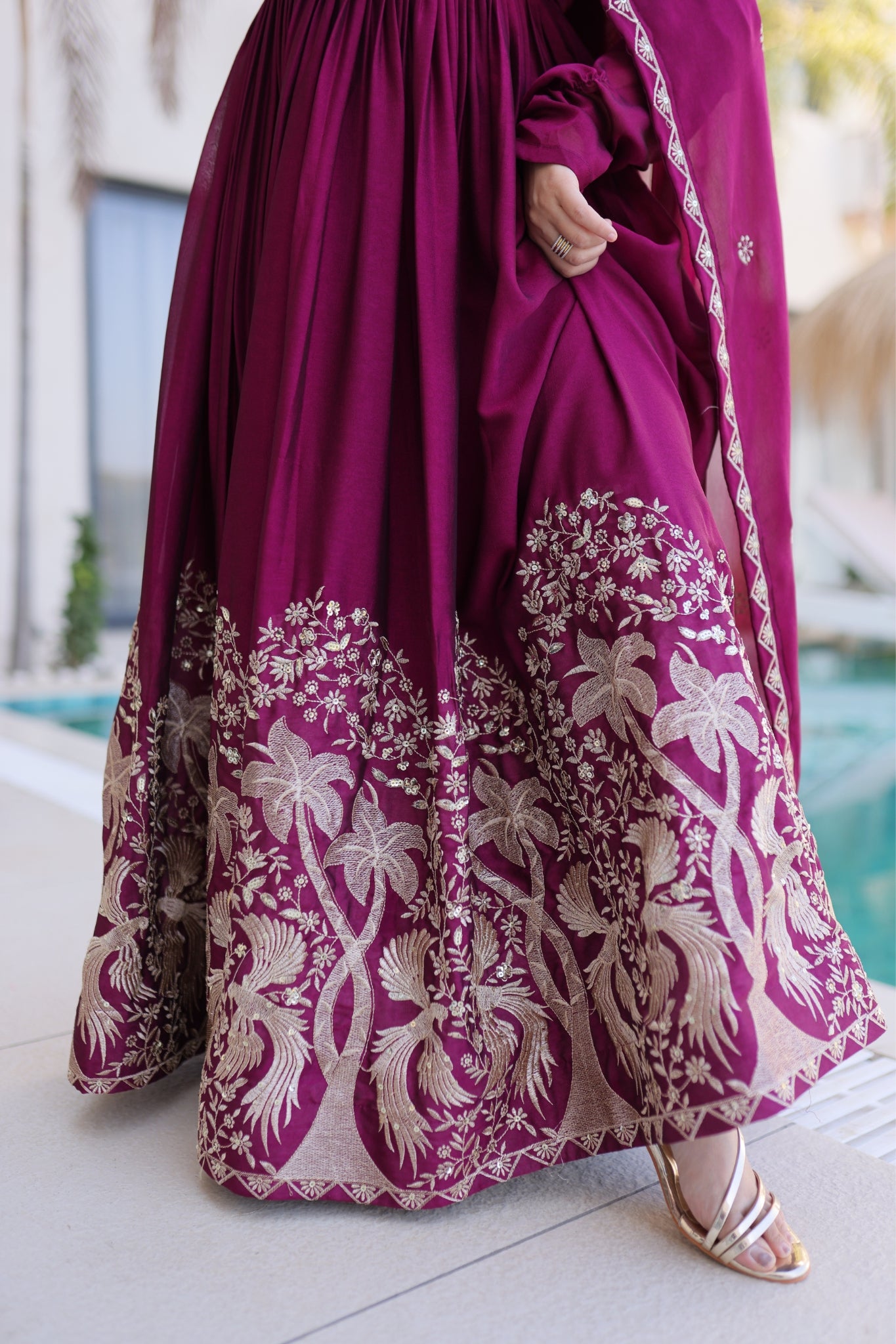 Rangoli Crush Sequins Multi Embroidery Anarkali Suit With Dupatta