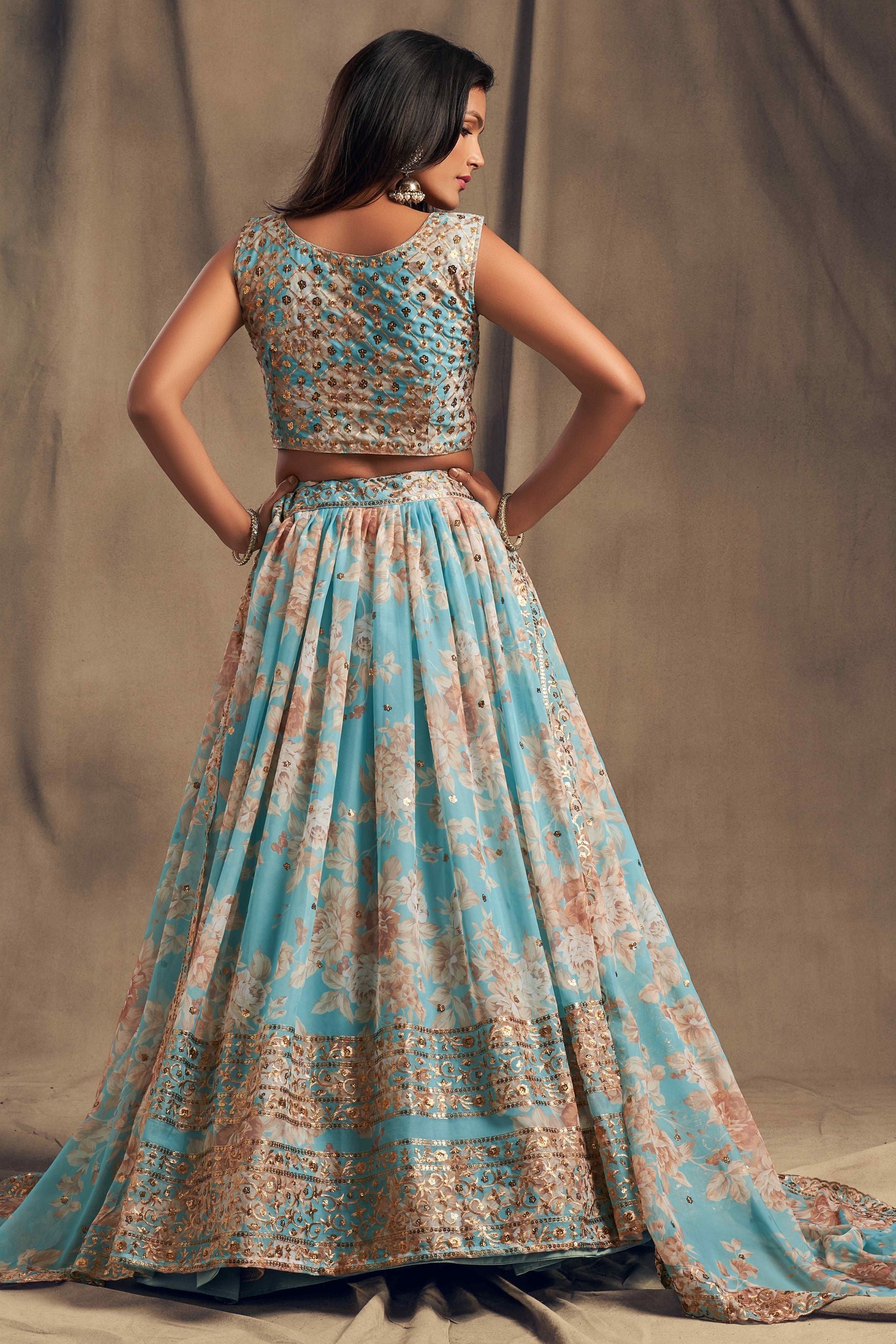 Gorgeous Sequence With Embroidery Floral Work Lehenga Choli