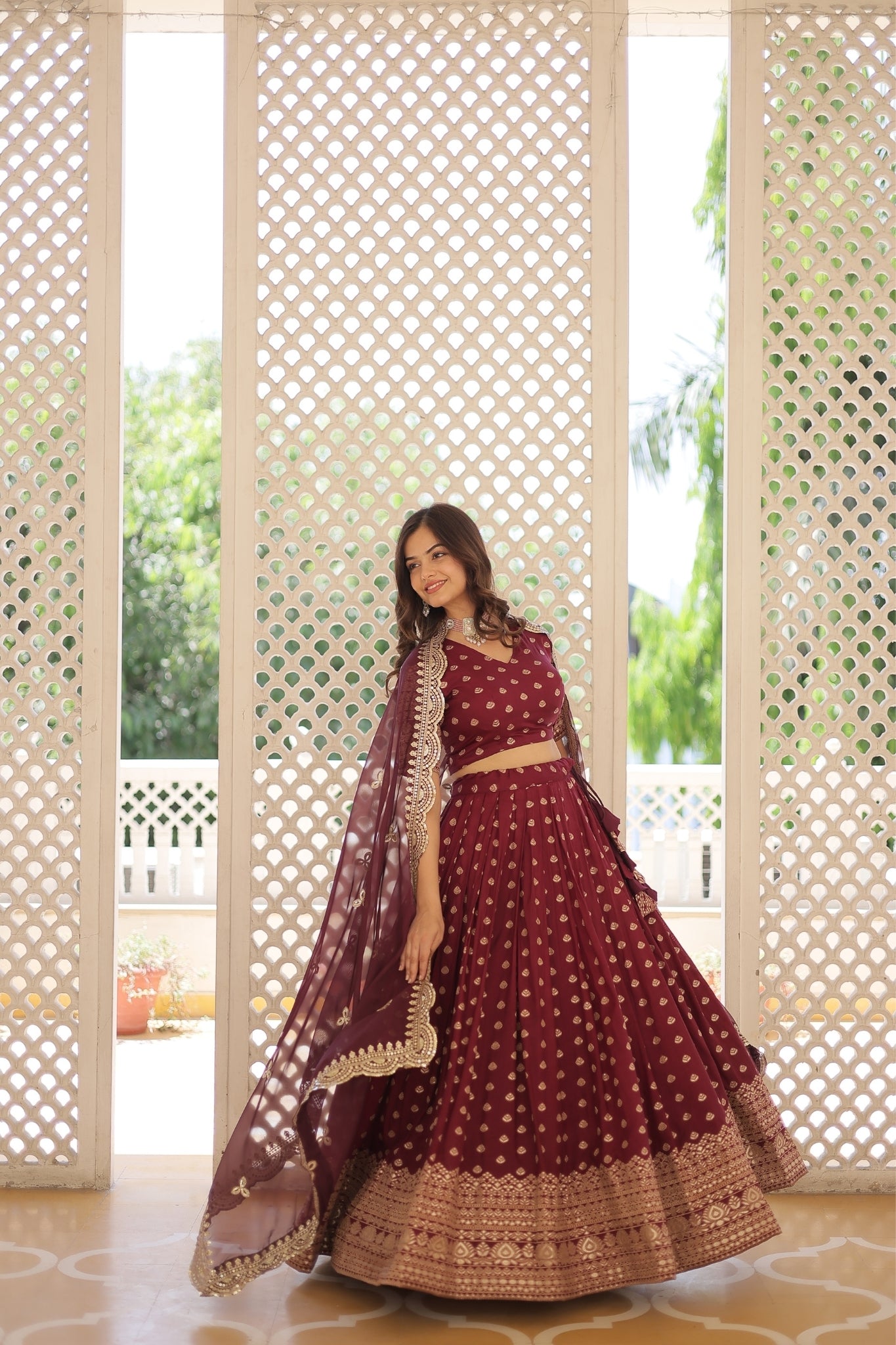 Viscose Jacquard Designer Wedding Lehenga Choli