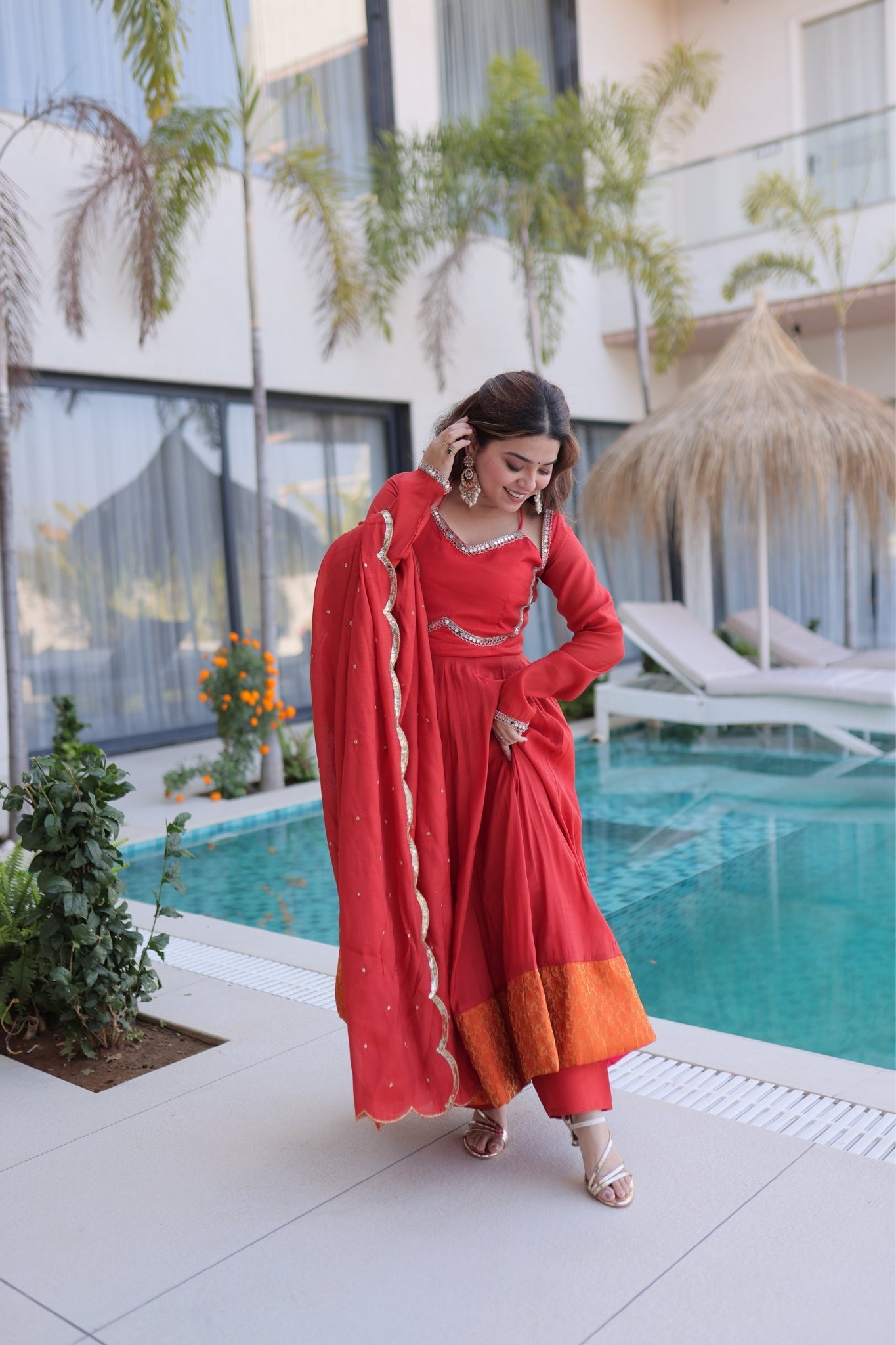 Premium Flared Anarkali Set with Dupatta