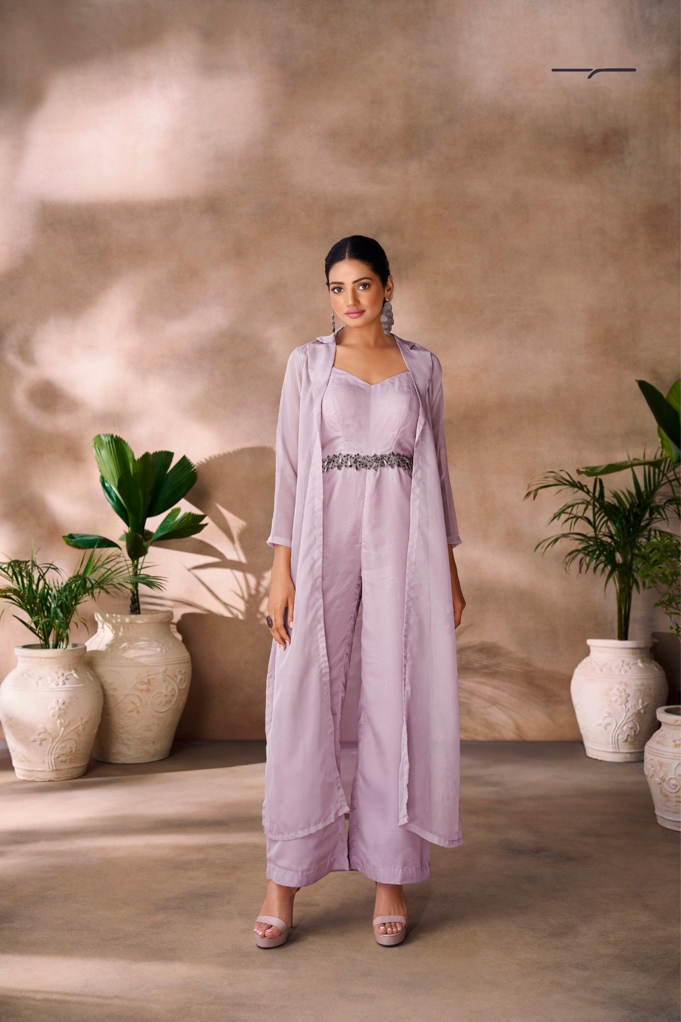 Premium Lavender Organza Co Ord Set