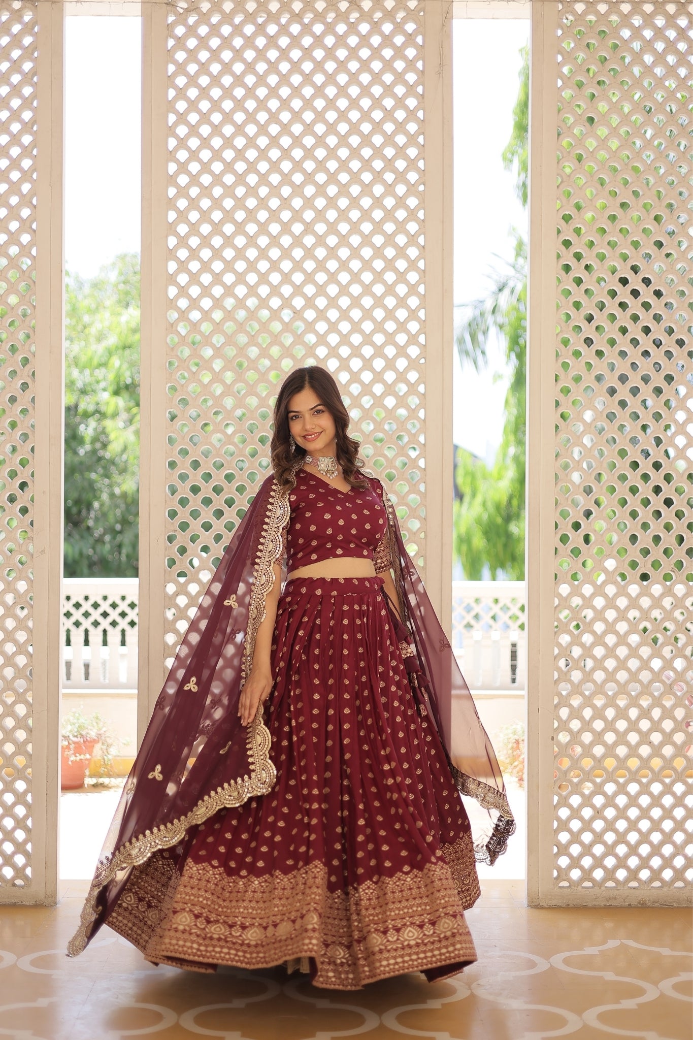 Viscose Jacquard Designer Wedding Lehenga Choli