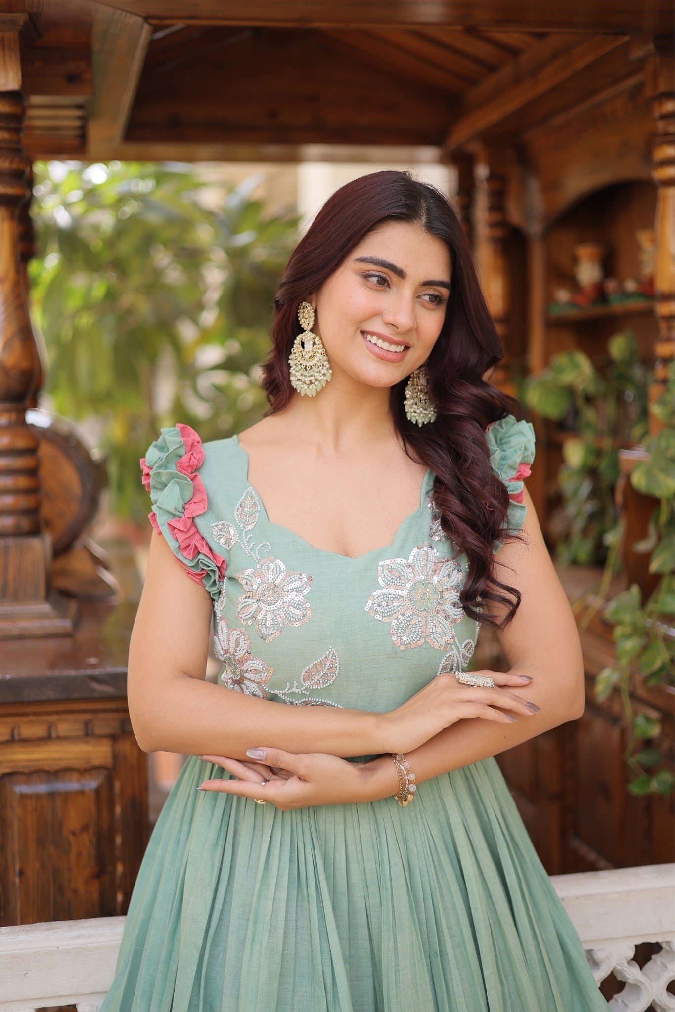 Ethnic Embroidered Anarkali Dress For Women