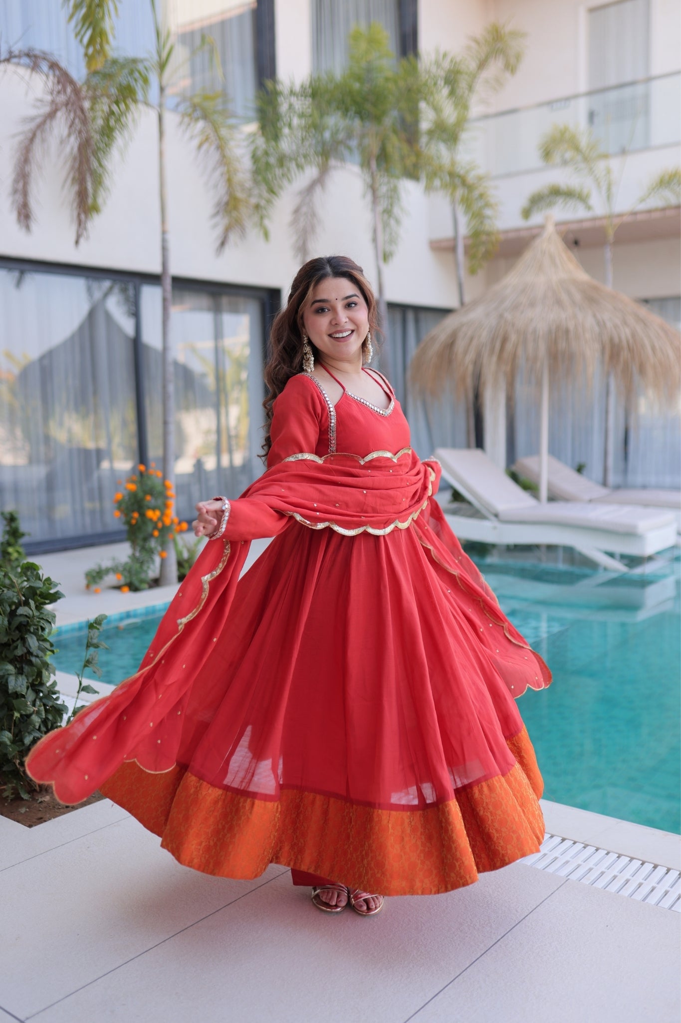 Premium Flared Anarkali Set with Dupatta