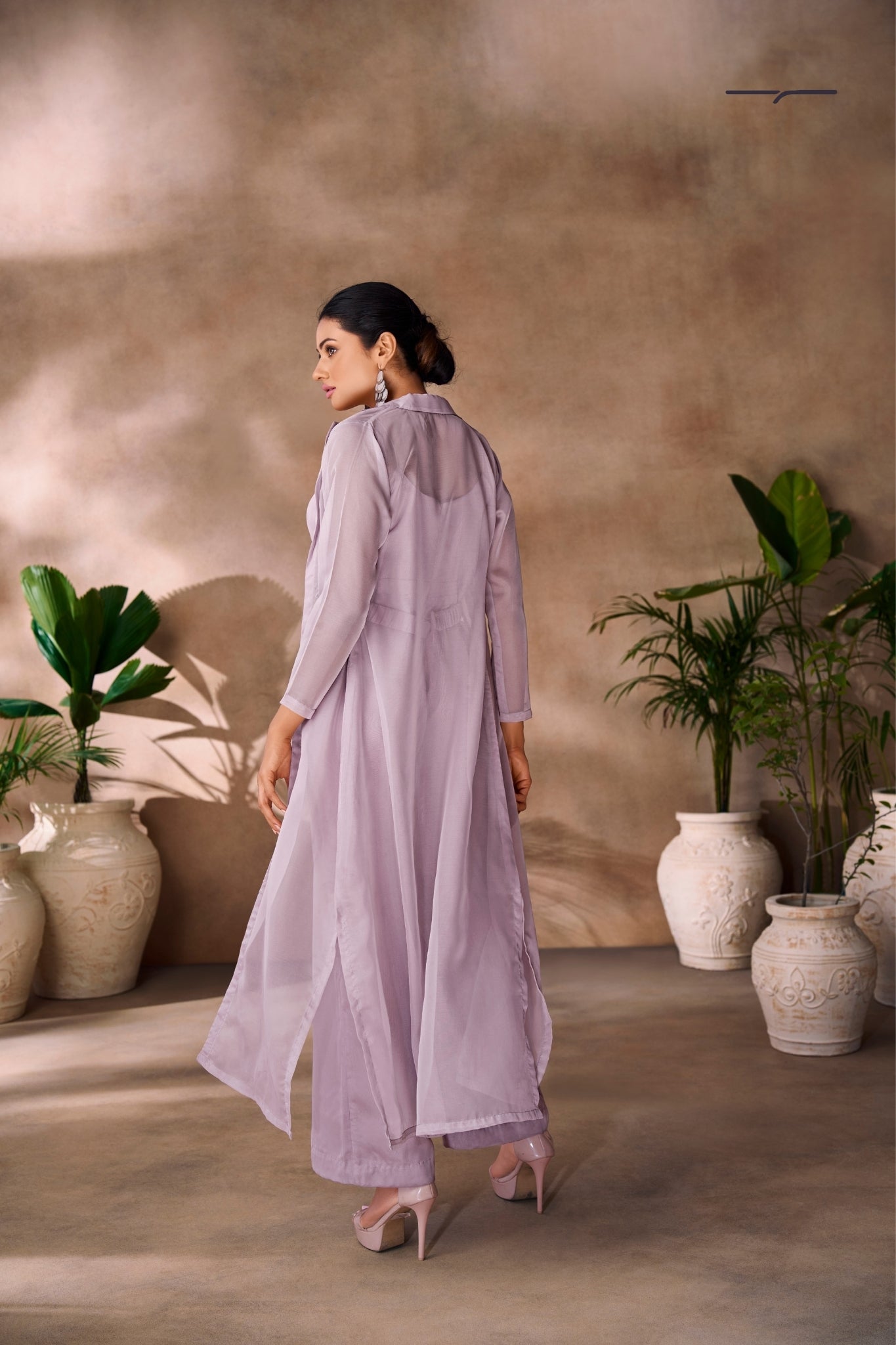 Premium Lavender Organza Co Ord Set