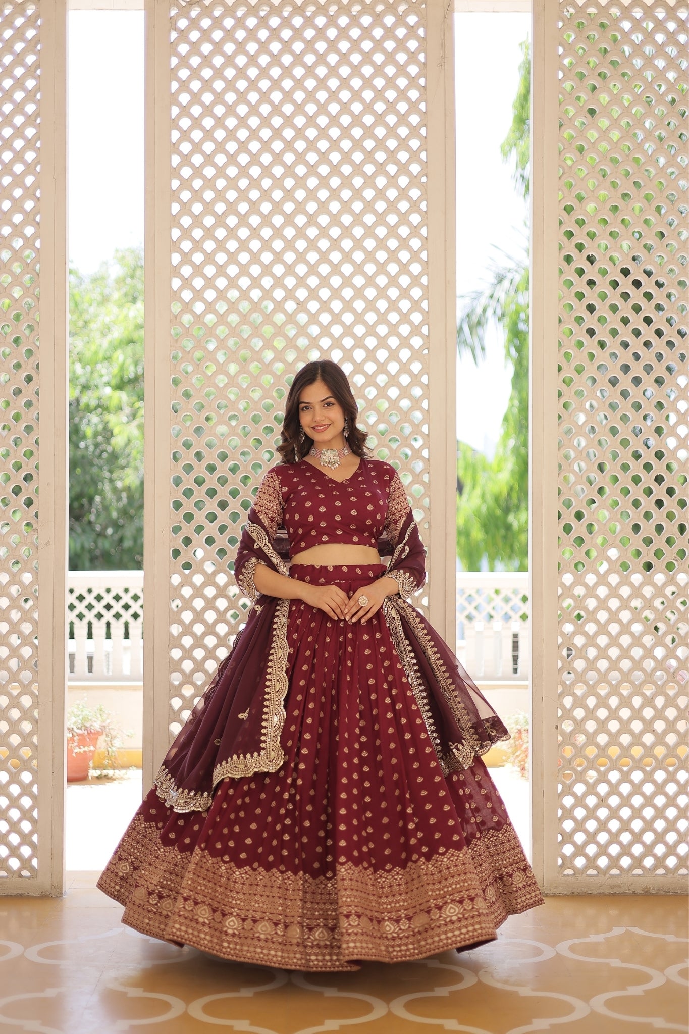 Viscose Jacquard Designer Wedding Lehenga Choli