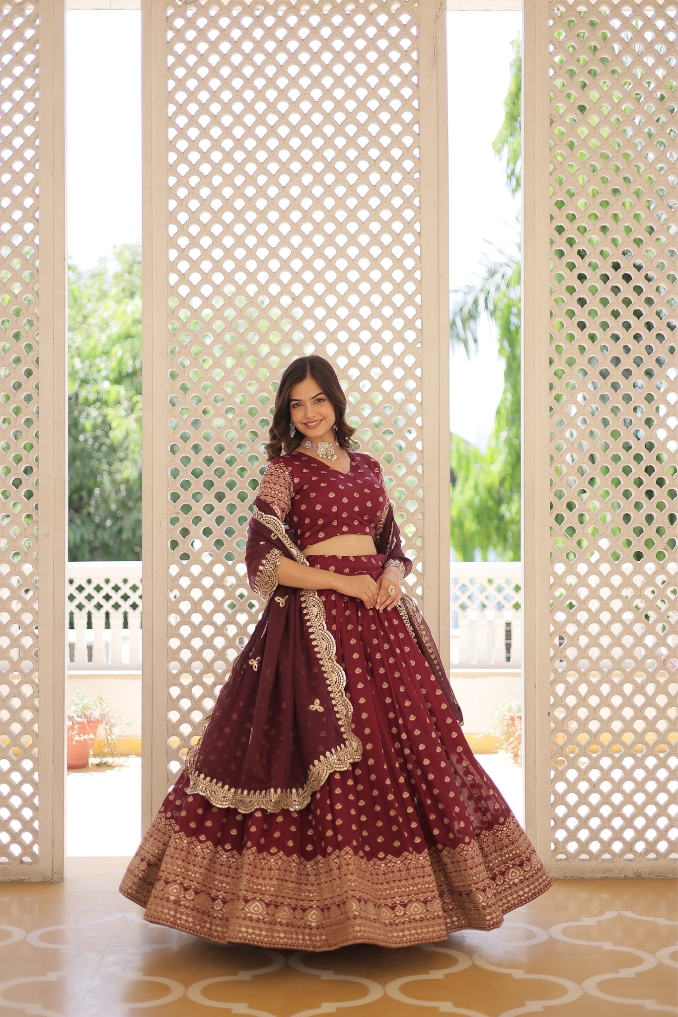 Viscose Jacquard Designer Wedding Lehenga Choli