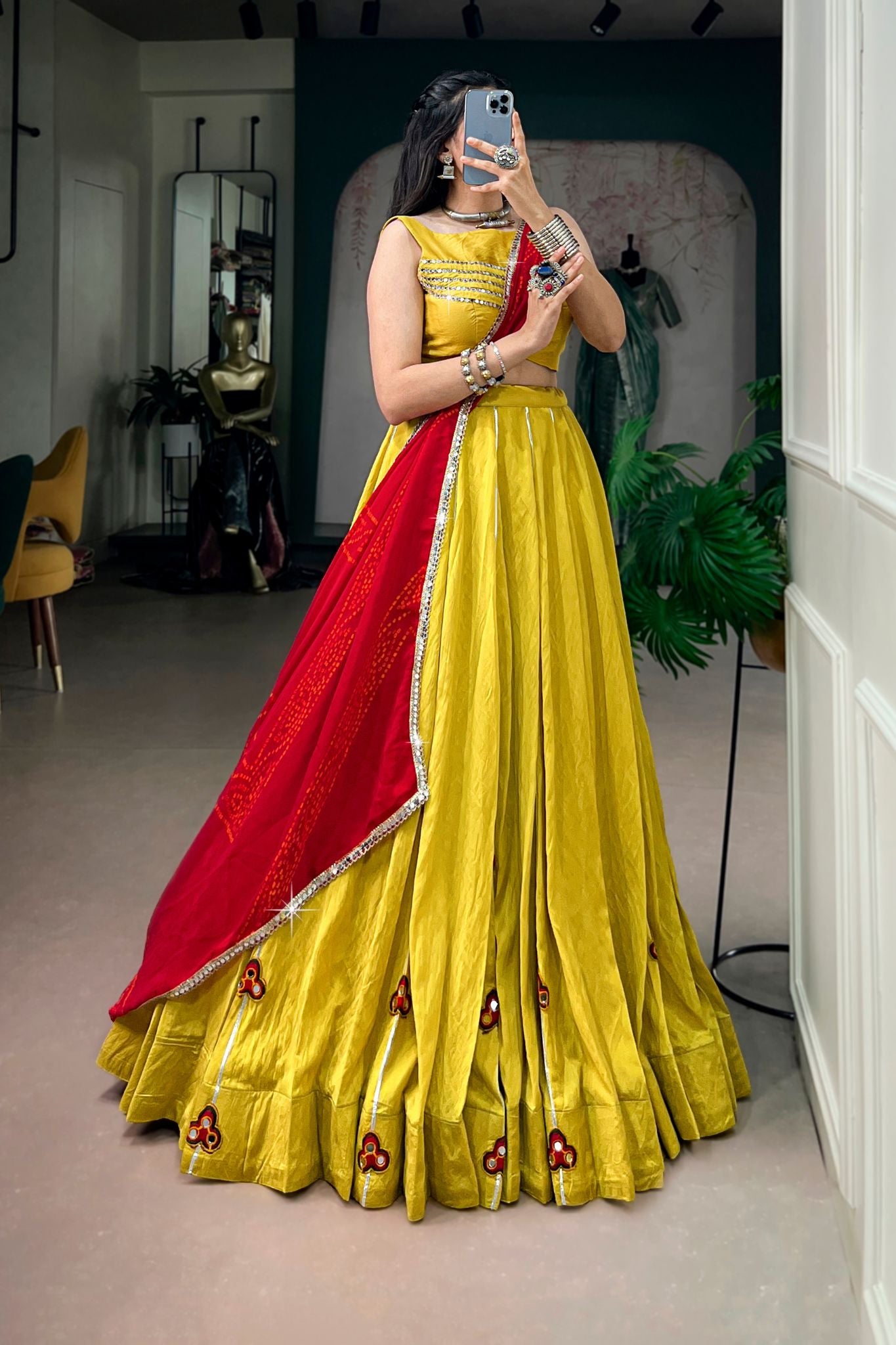 Raasrang Yellow Chanderi Silk Designer Lehenga Choli