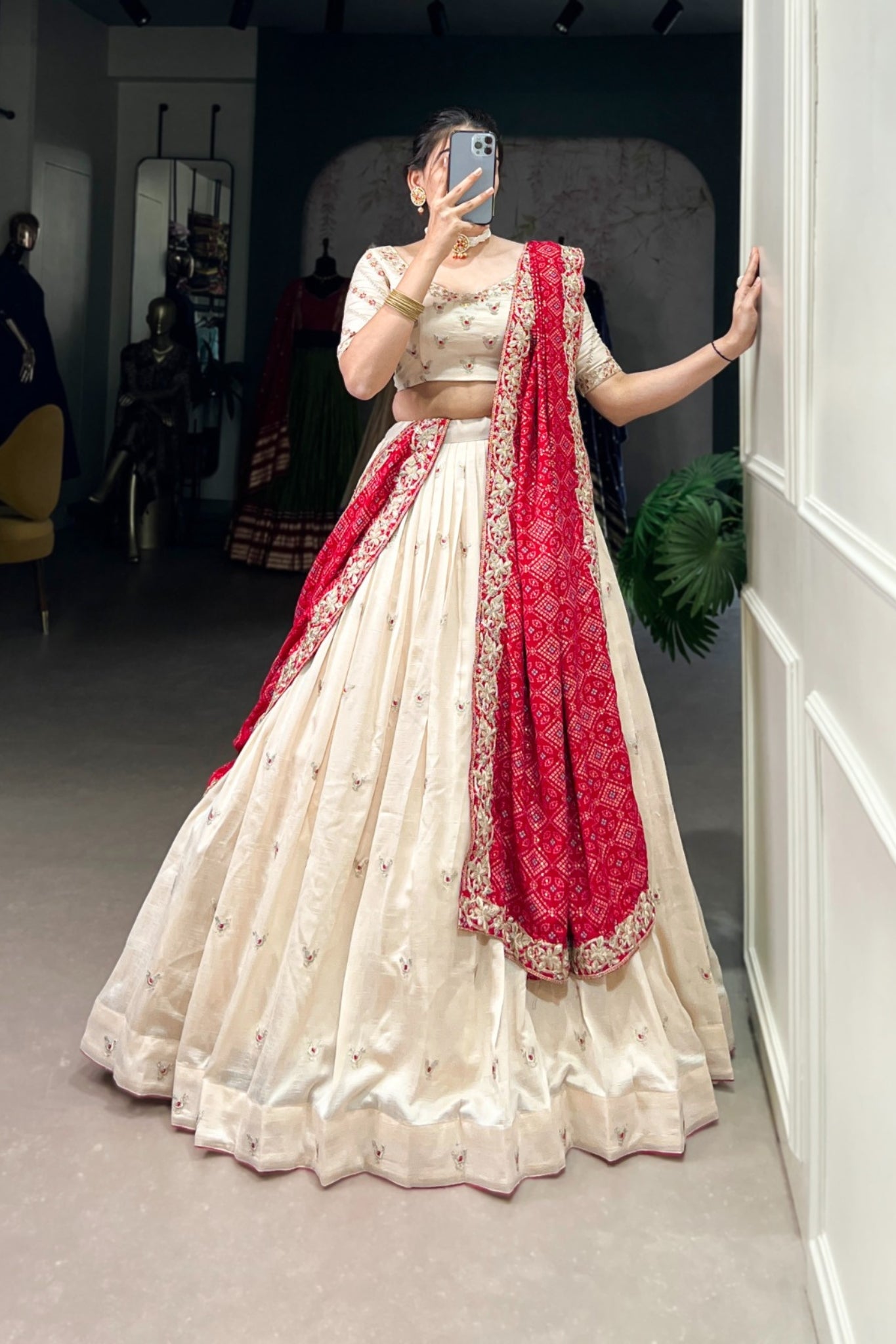 Designer Georgette Sequins Thread Embroidered Lehenga Choli