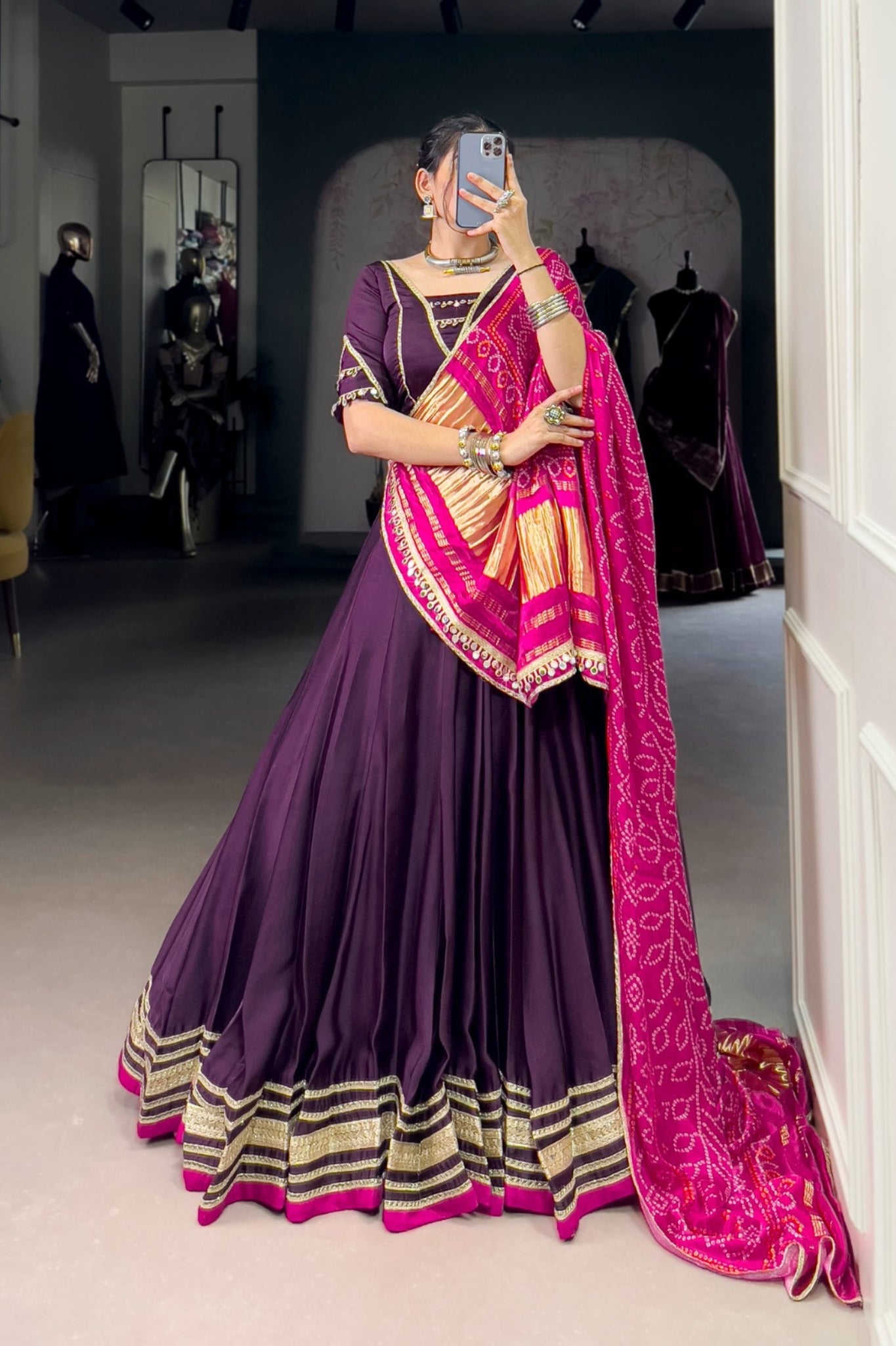 Silk Georgette Traditional Designer Lehenga Choli With Stunning Gaji Silk Dupatta Set