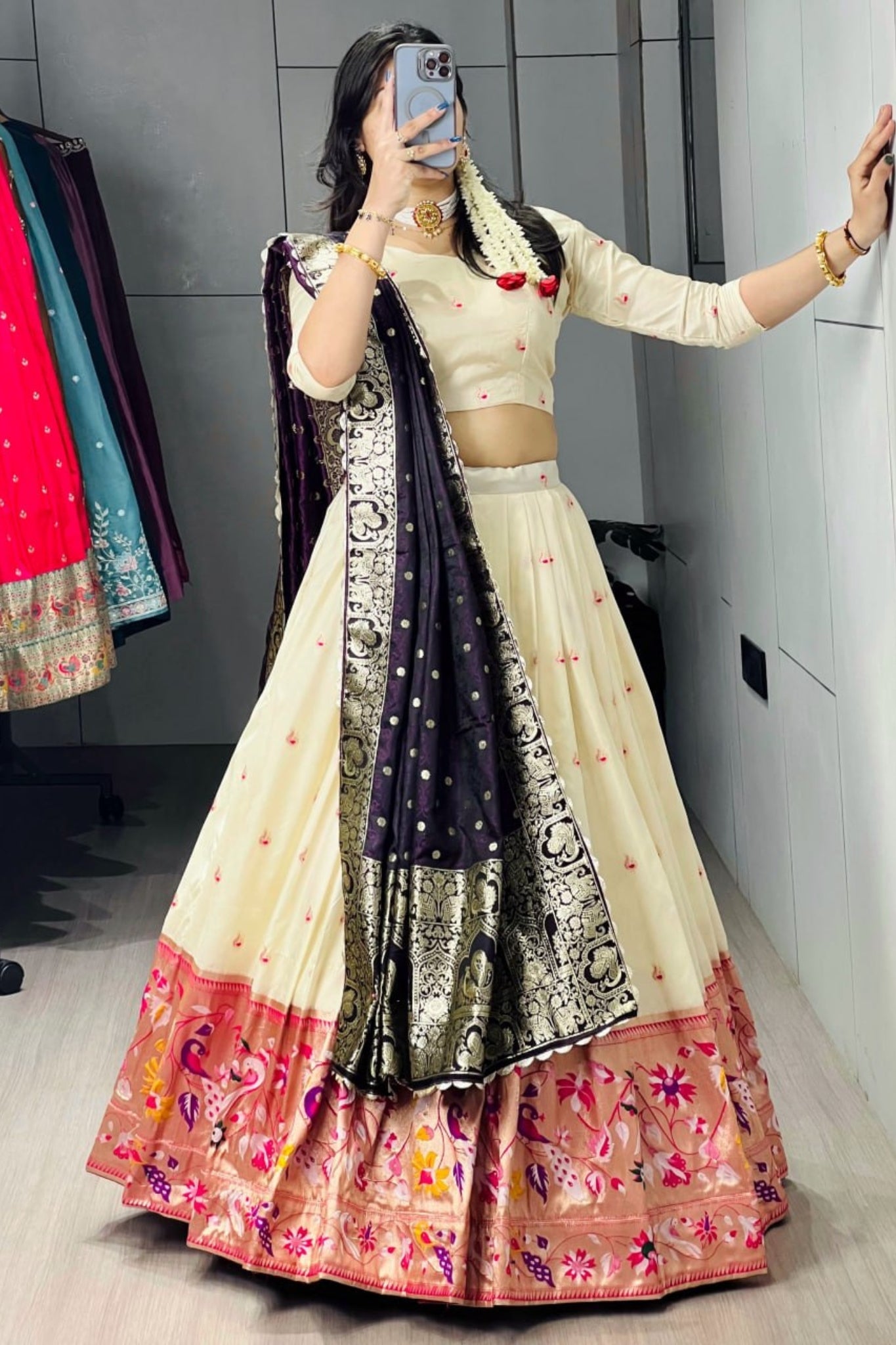 Royal Paithani Silk Lehenga Choli With Iconic Zari Dupatta For Wedding And Festive Wear