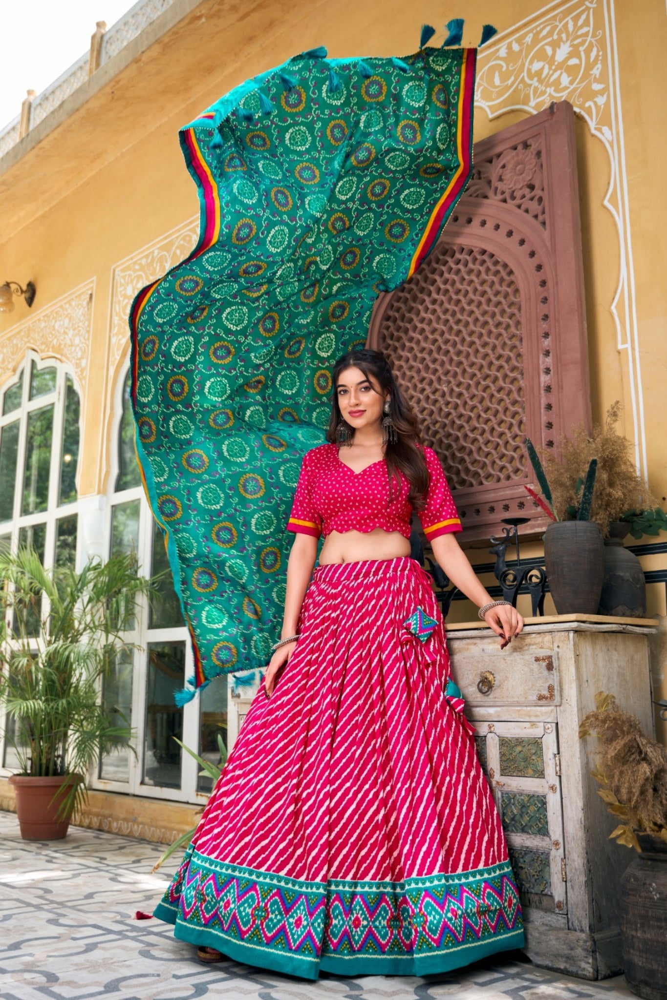 Patola Print Leheriya Designer Lehenga Choli