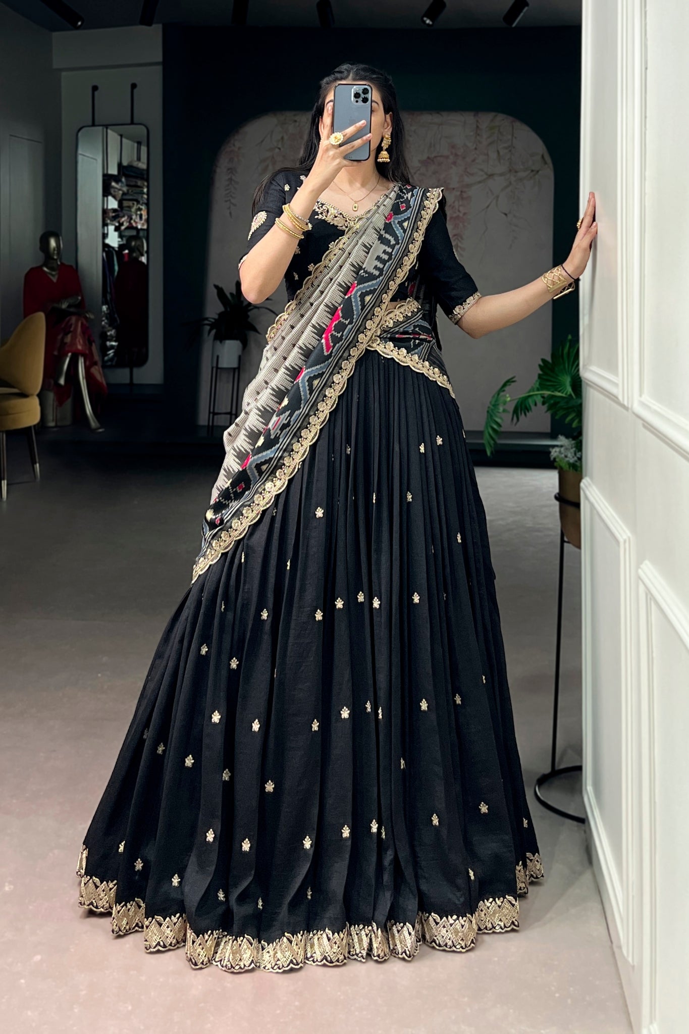 Premium Vichitra Silk Lehenga Choli For Women With Dupatta