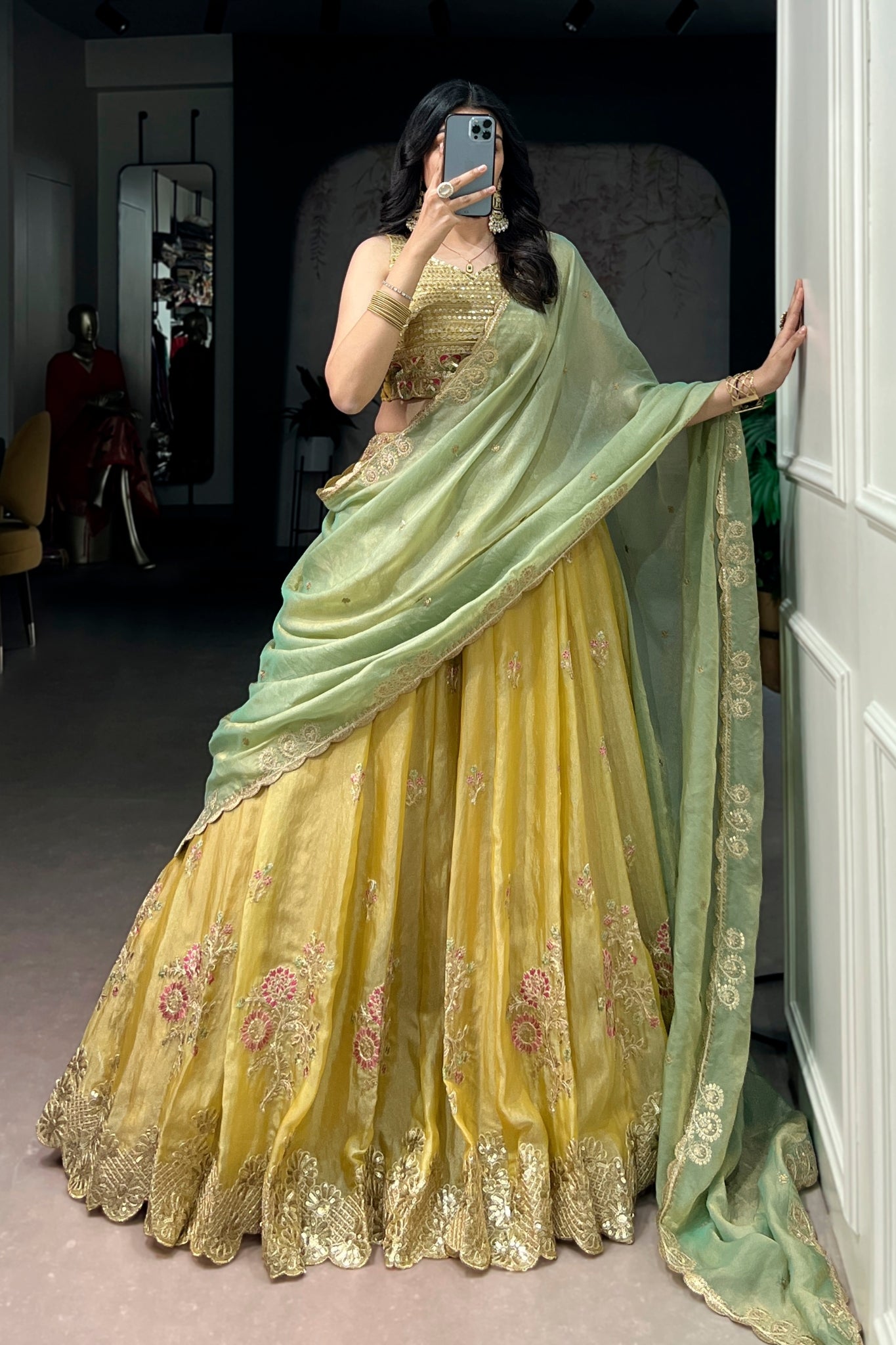Premium Pastel Embroidered Lehenga Choli With Dupatta For Women