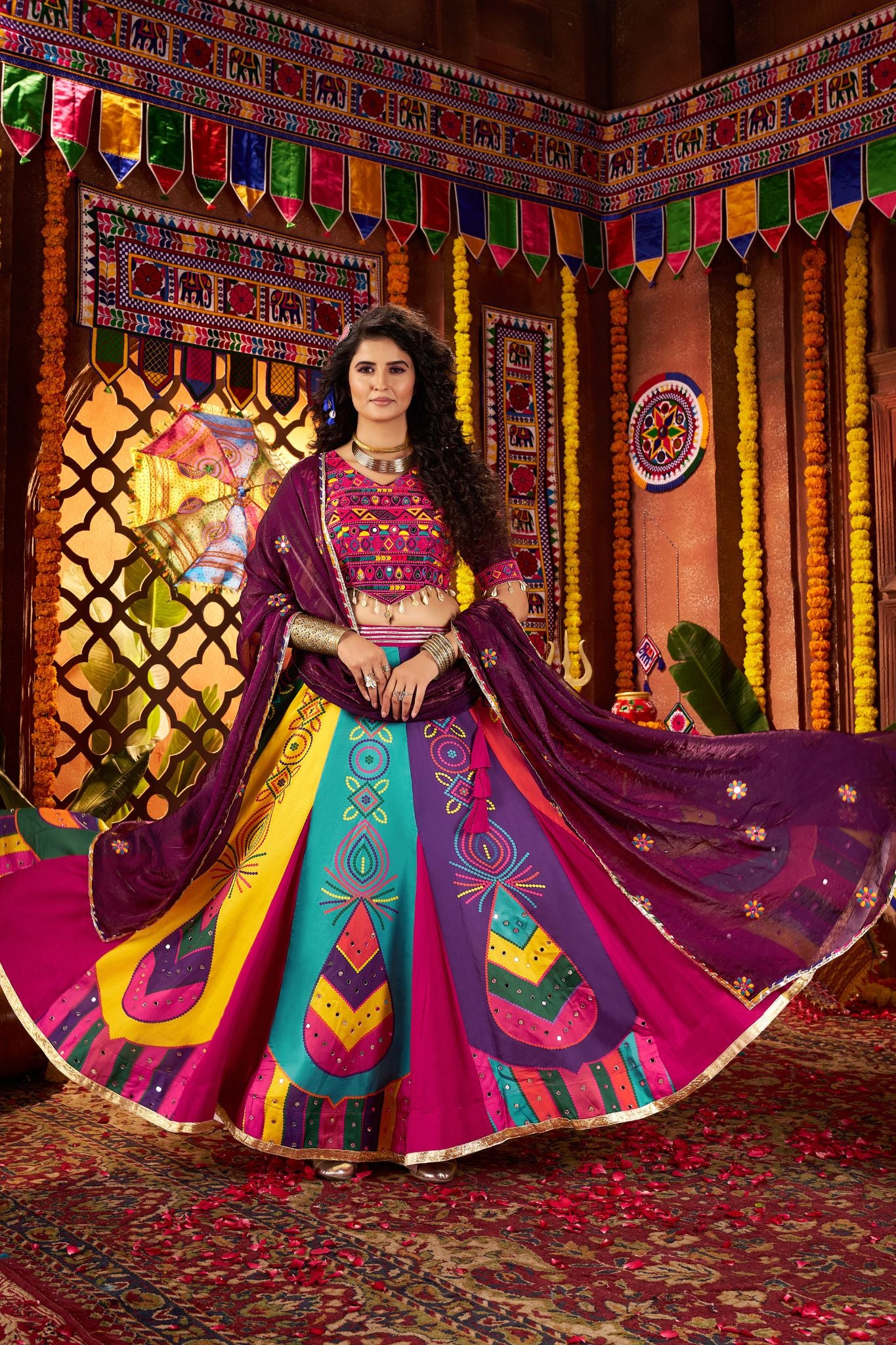 Designer Multi Color Lehenga Choli For Navratri