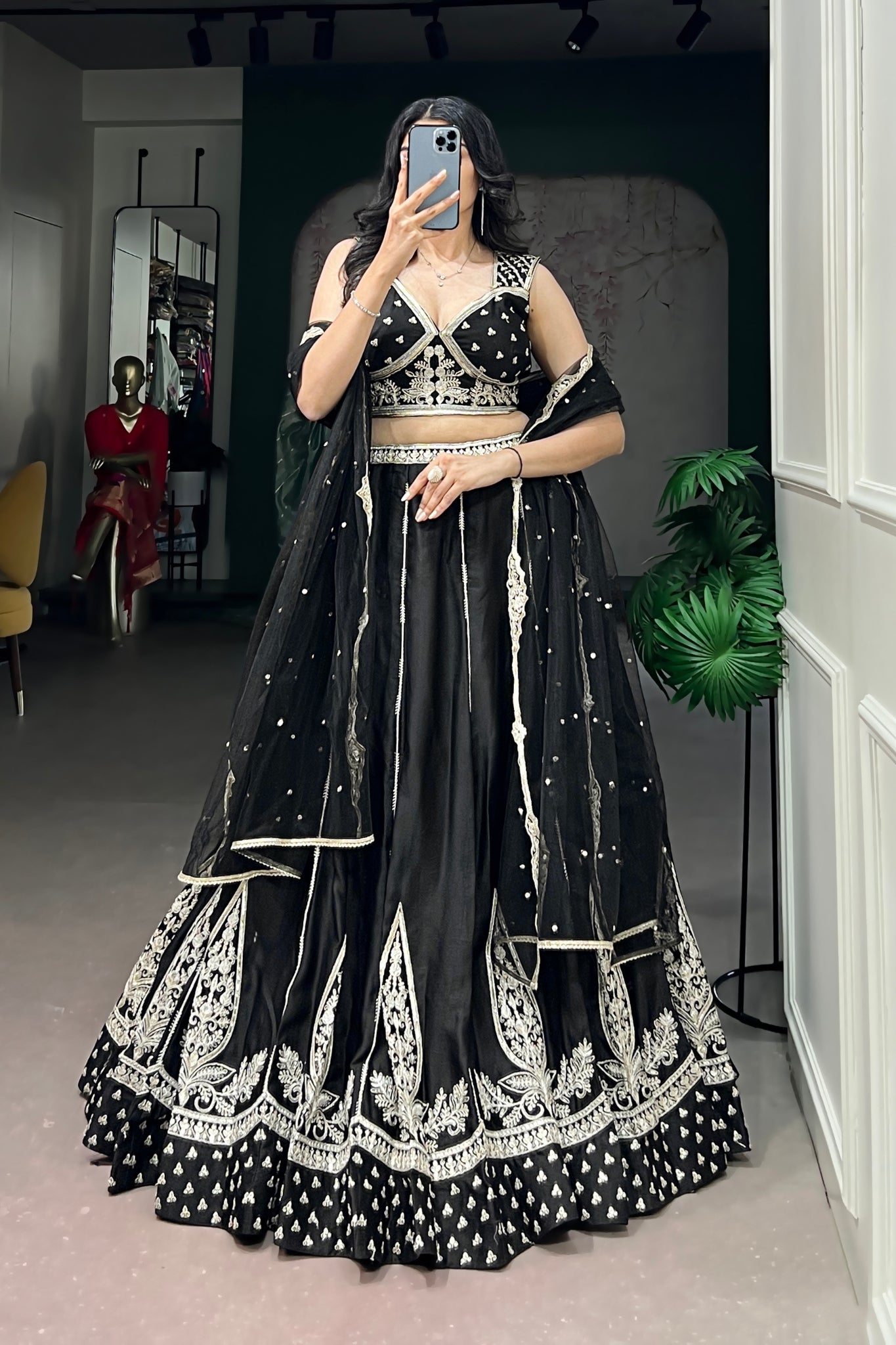 Acriine Luxe Black Naysha Silk Designer Lehenga Choli With Thread & Sequins Embroidery