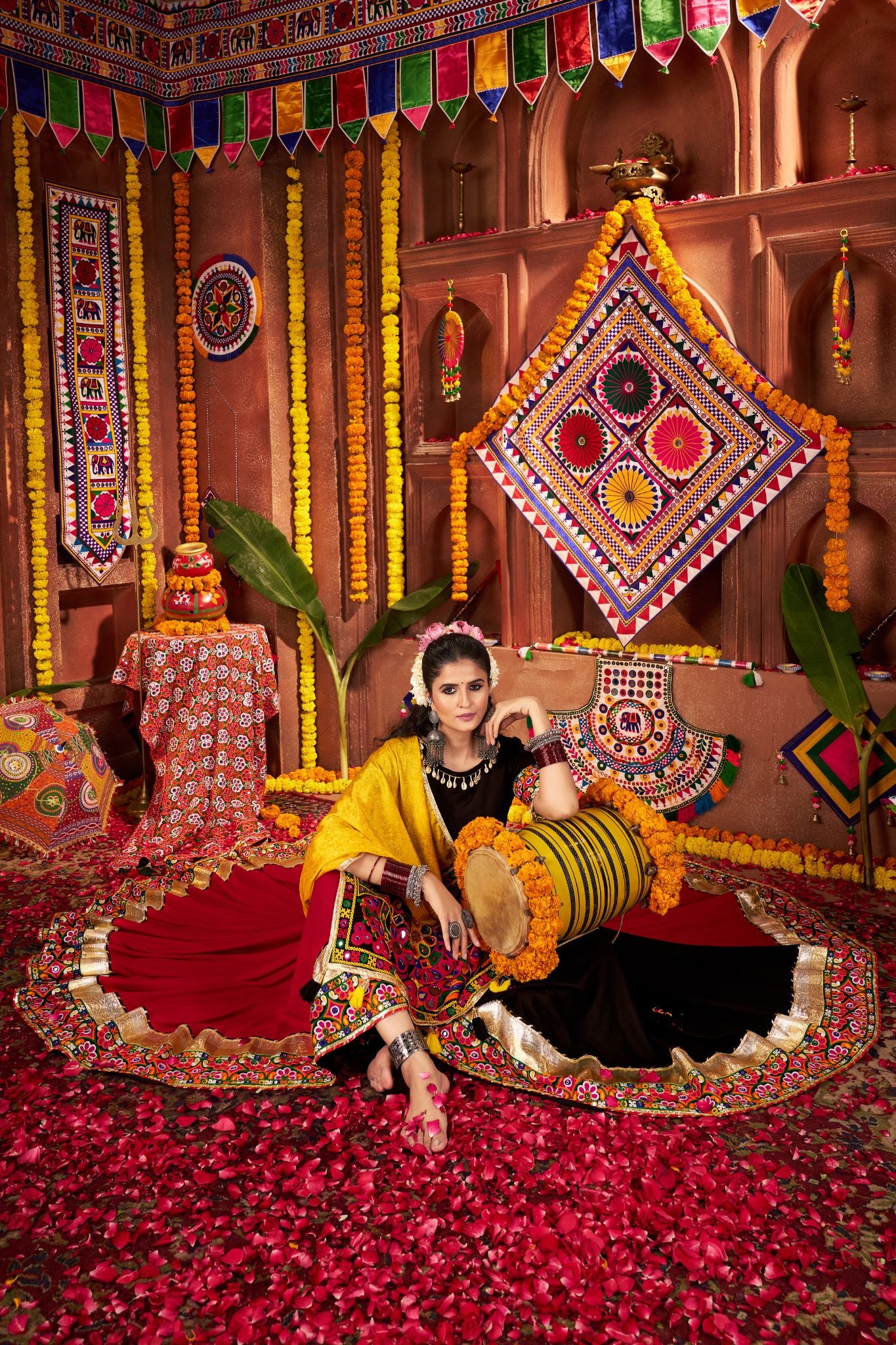 Multi Color Designer Viscose Cotton Traditional Navratri Special Lehenga Choli